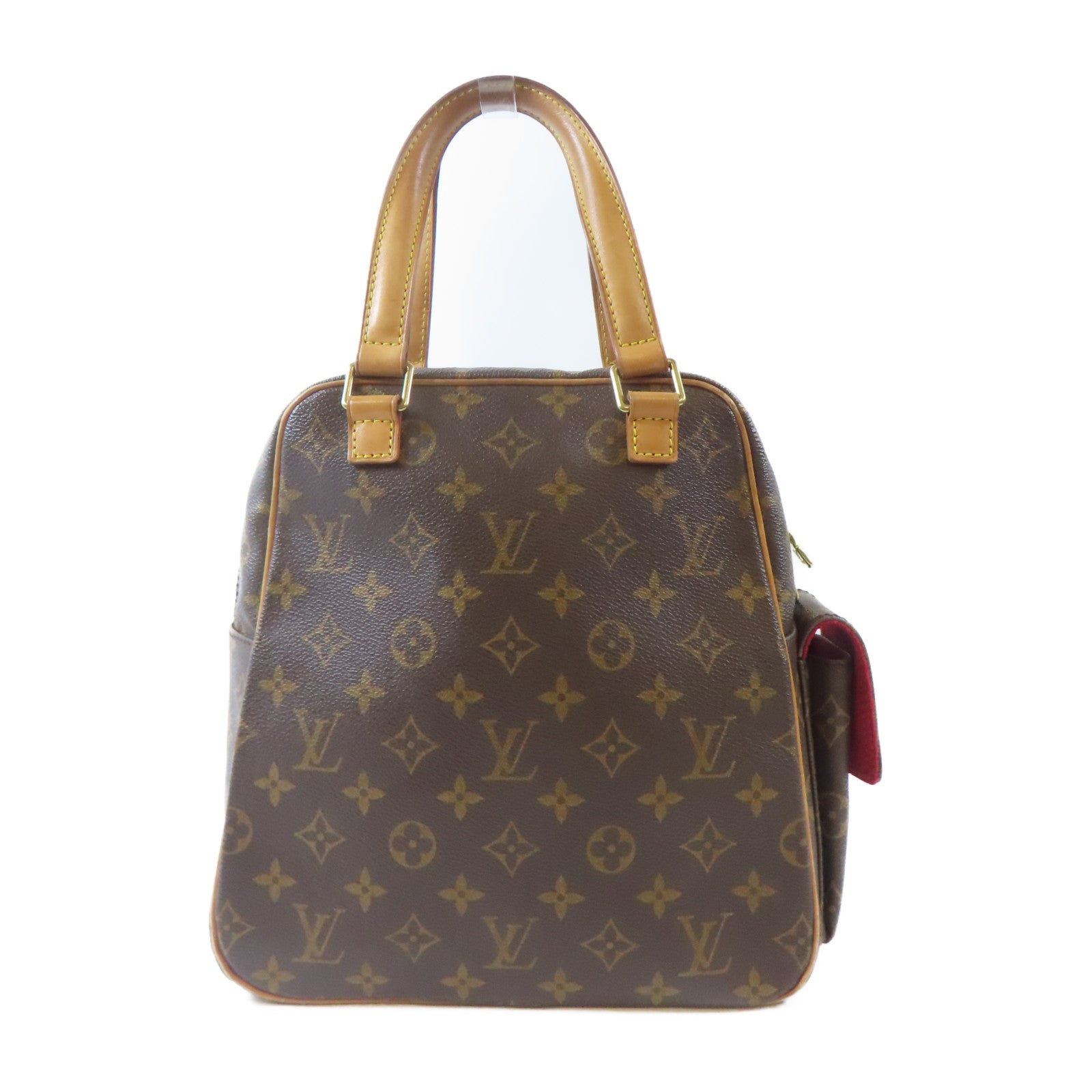LOUIS VUITTON Monogram Excentri-cite金扣手挽袋啡色/紅色