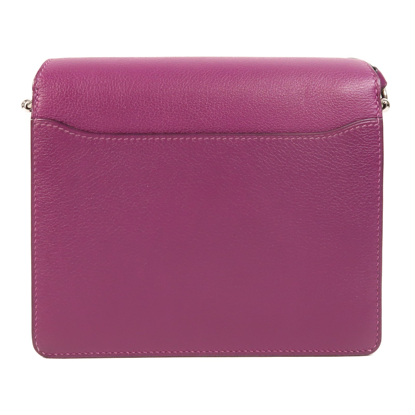 HERMES Evercolor皮革Roulis Mini銀扣肩背袋Anemone