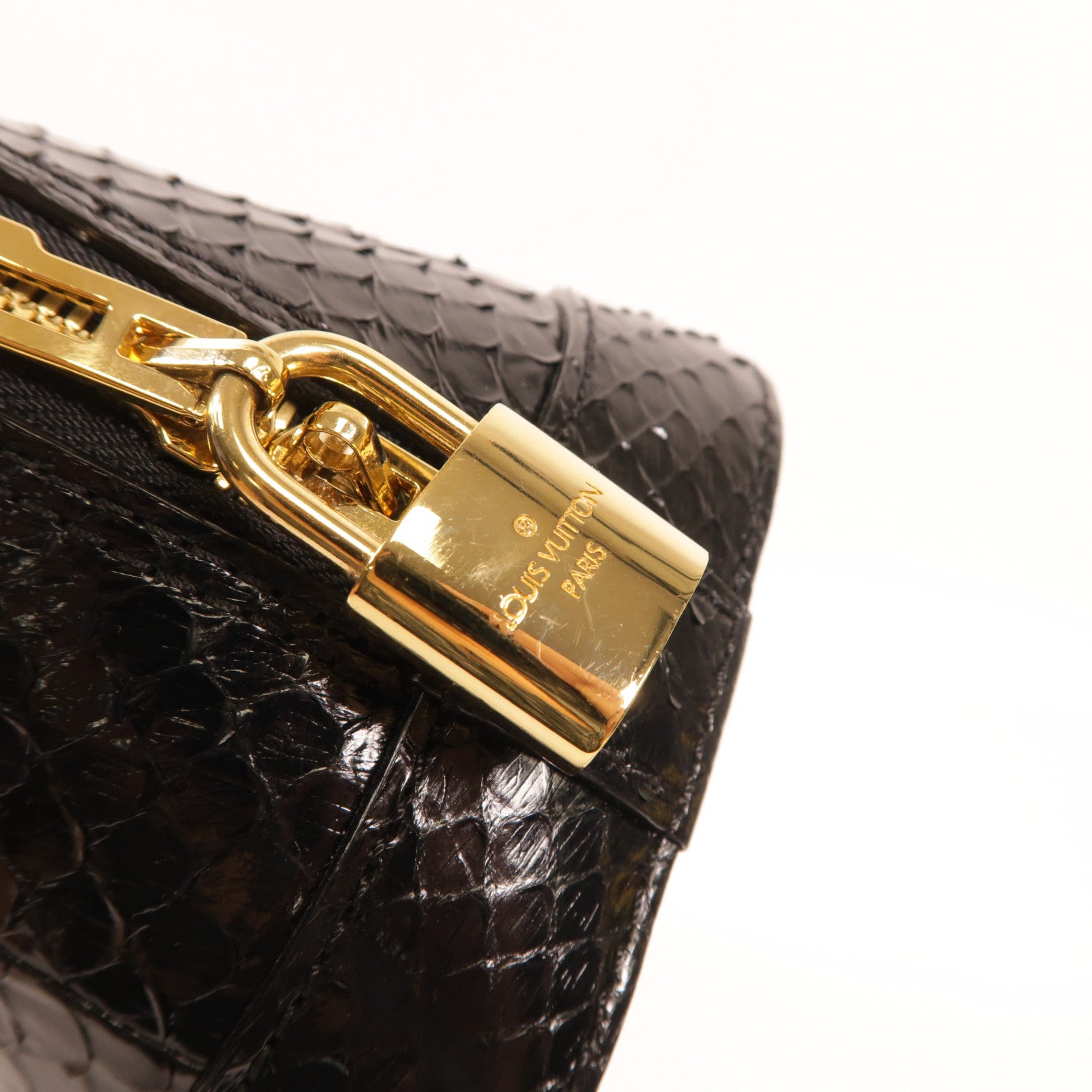 LOUIS VUITTON 【激減優惠】蛇皮皮革Alma BB金扣手挽袋