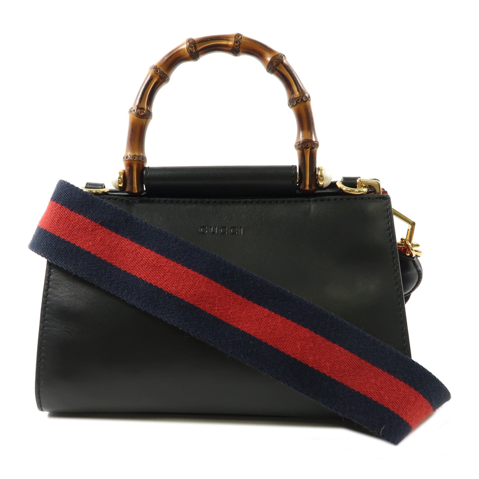 GUCCI 牛皮皮革2 Way Shoulder Bag金扣手挽肩背兩用袋黑色