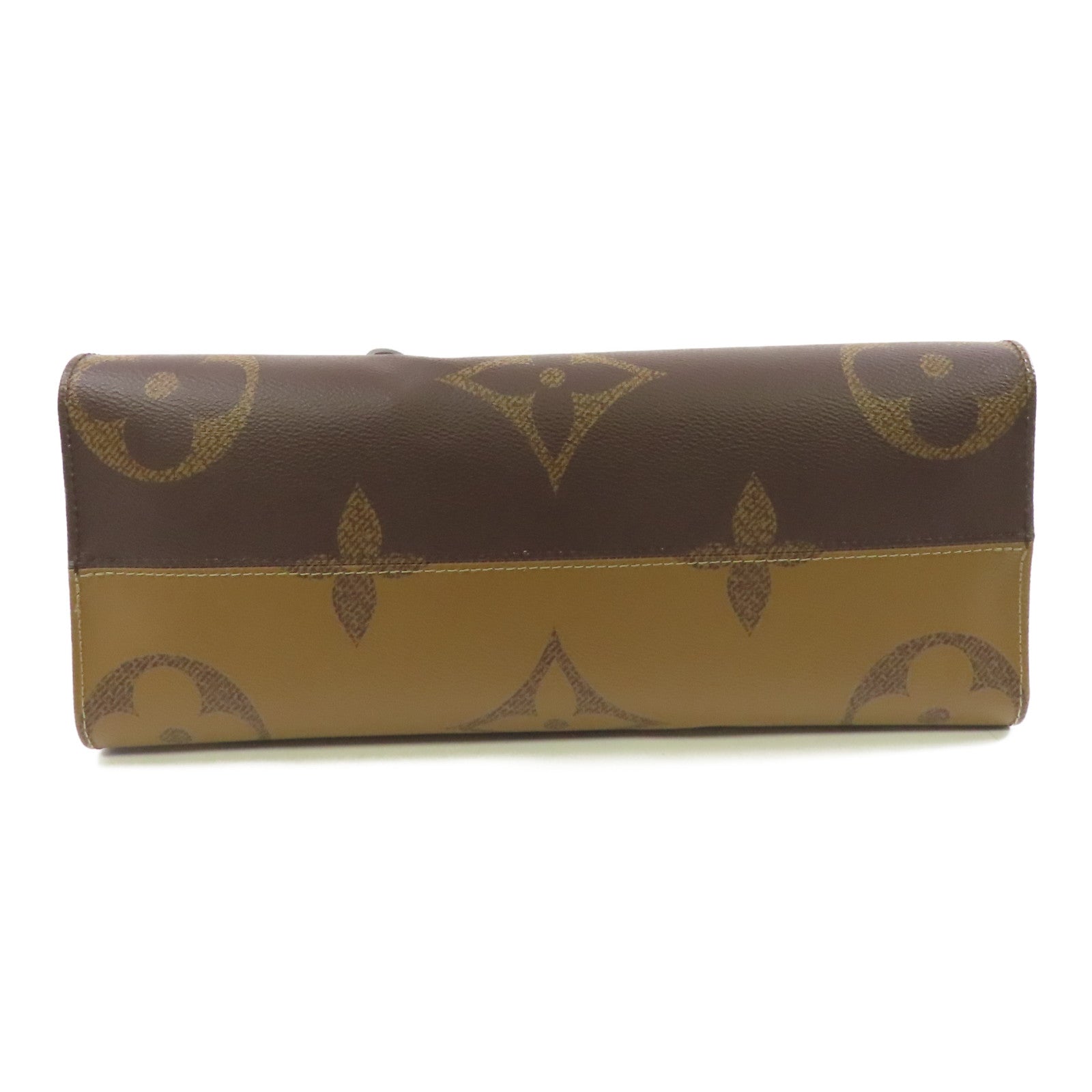 LOUIS VUITTON Monogram Giant/Monogram Reverse On The Go MM金扣手挽肩背兩用袋啡色