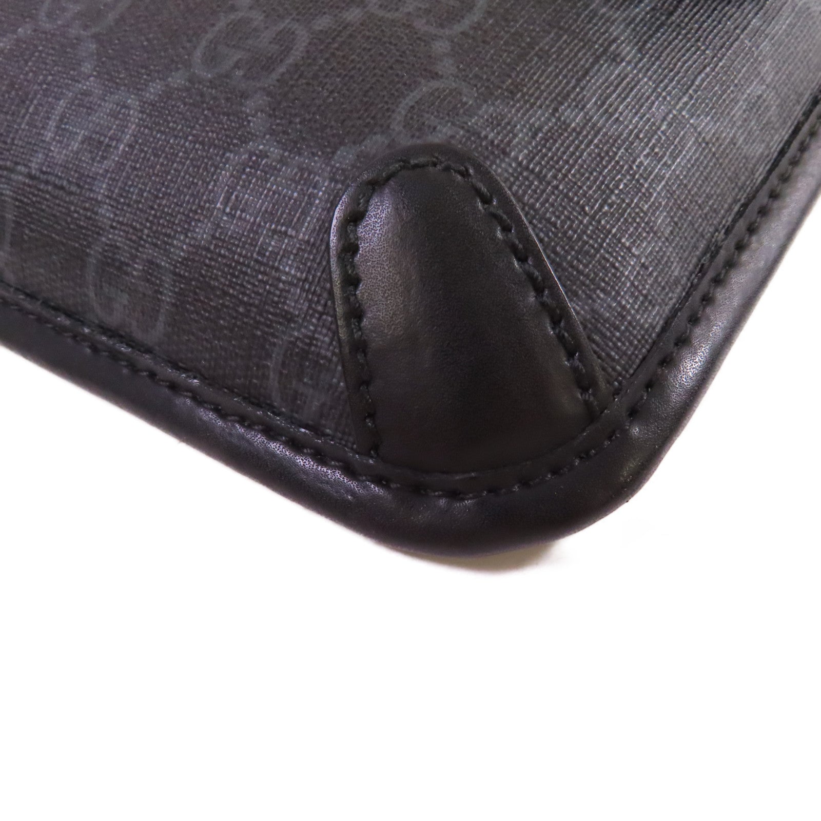 GUCCI 塗層帆布Supreme Belt Bag銀扣肩背腰袋黑色