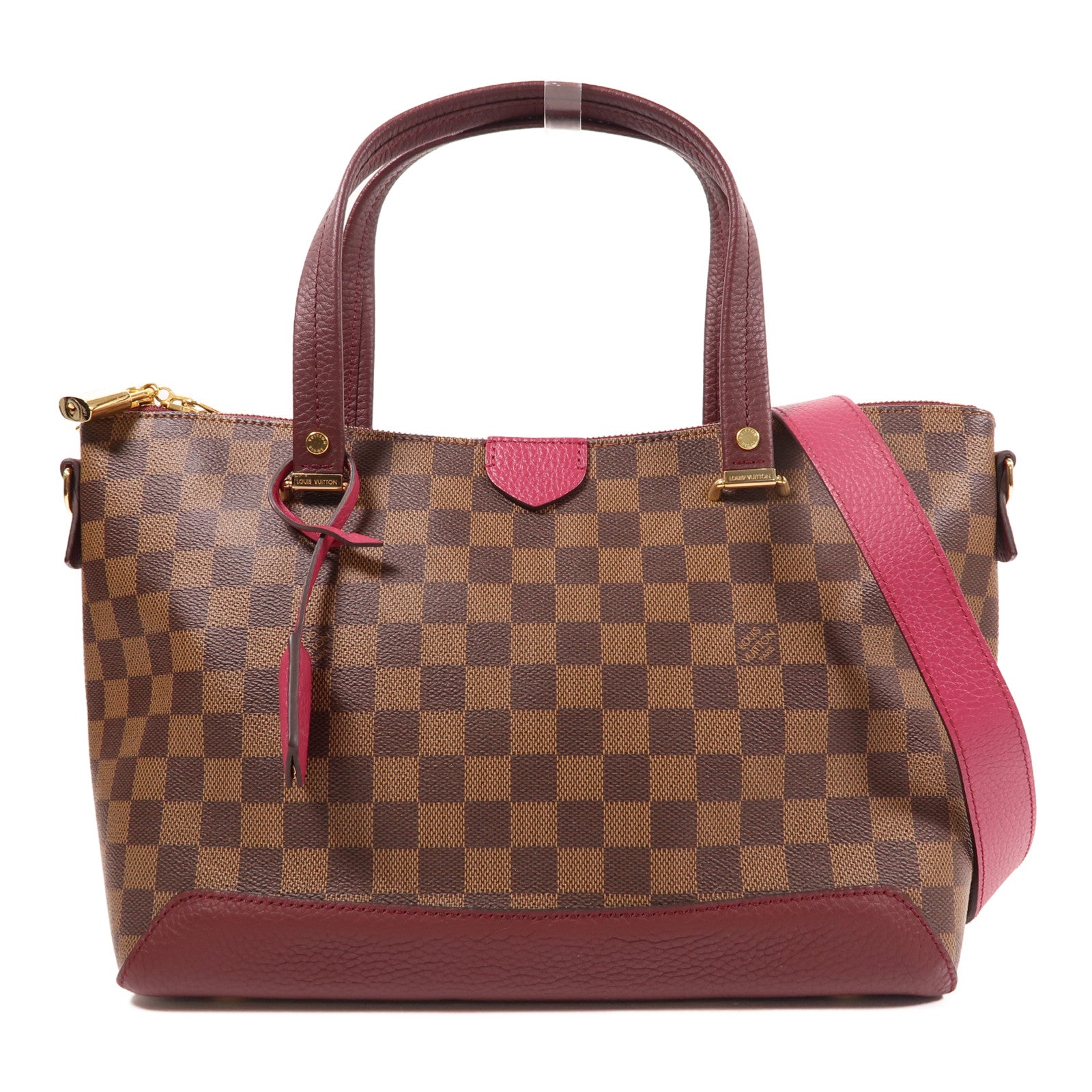 LOUIS VUITTON 【激減優惠】Damier Hyde Park 2way金扣手挽肩背兩用袋啡色/紅色/紫色