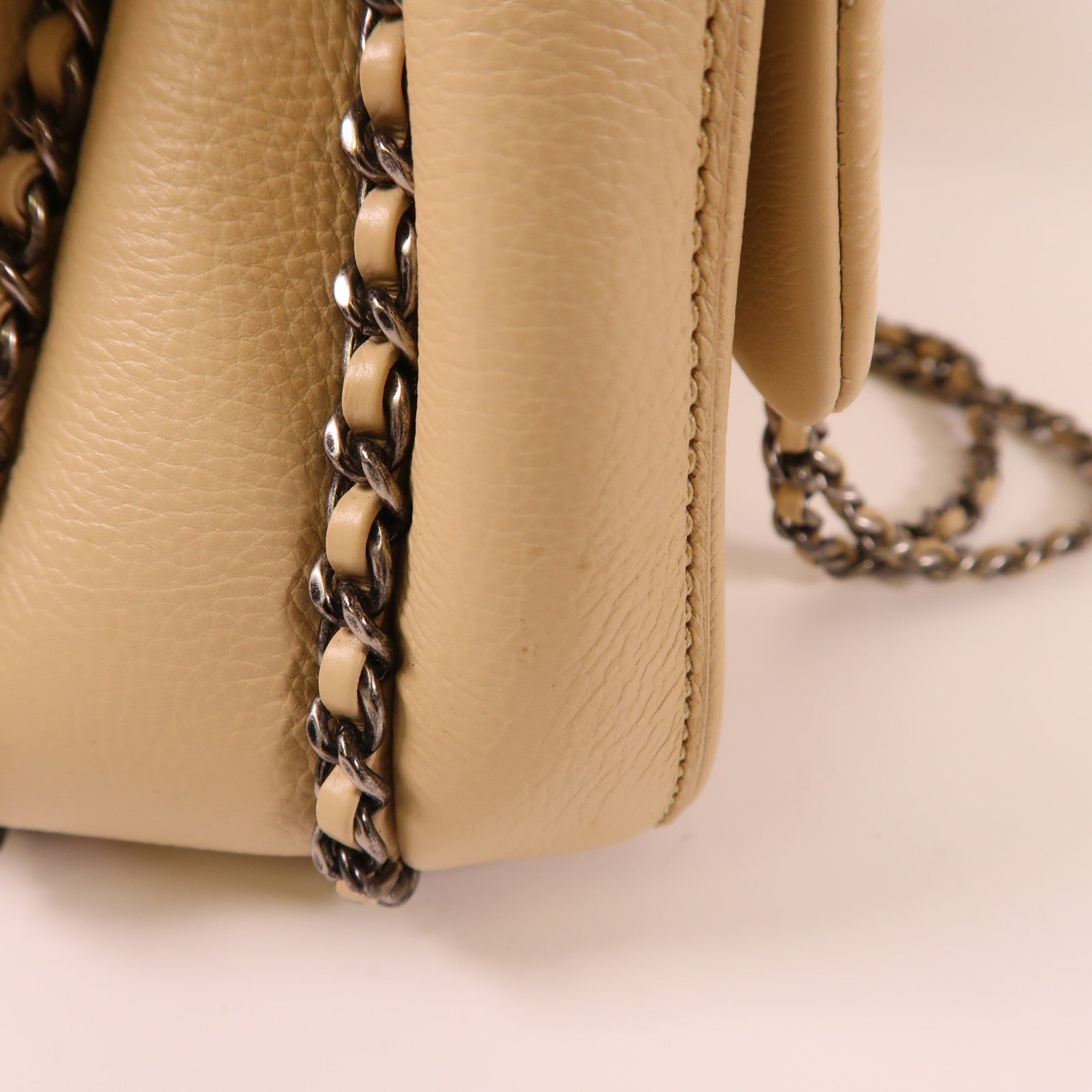 CHANEL 牛皮皮革Chain Shoulder Bag鏈帶肩背袋