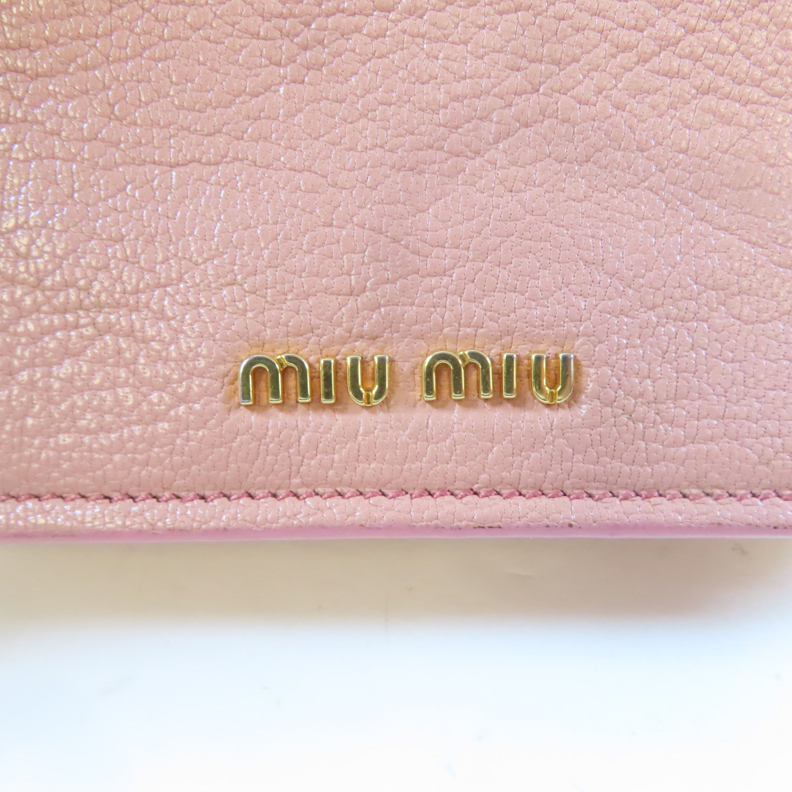 Miu Miu 牛皮皮革2 Way Shoulder Bag金扣手挽肩背兩用袋粉紅色