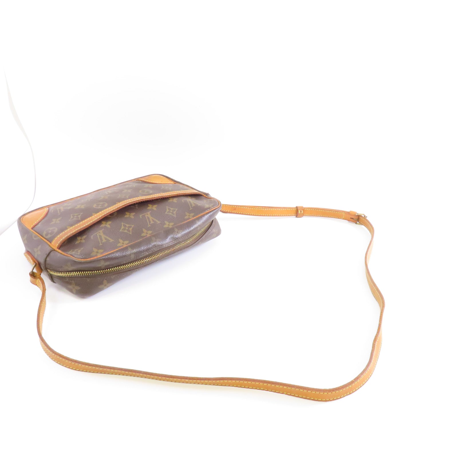 LOUIS VUITTON Monogram Trocadero 27金扣肩背袋棕色