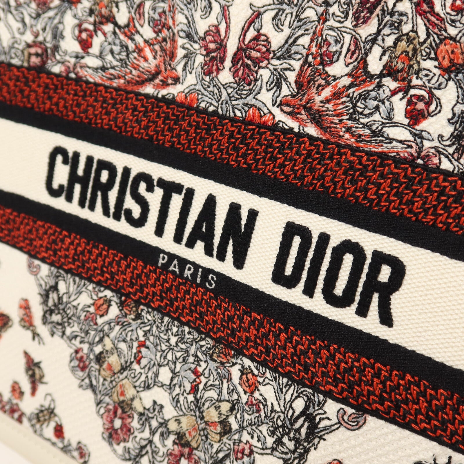 Dior 牛皮皮革/帆布Book Tote PM金扣手挽肩背兩用袋