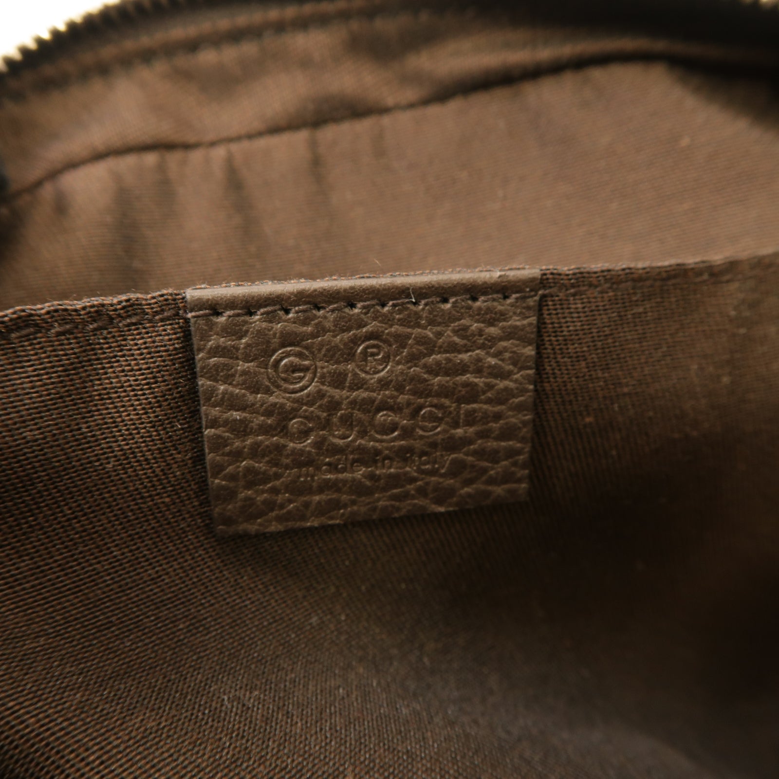 GUCCI 帆布Waist Bag銀扣腰包棕色