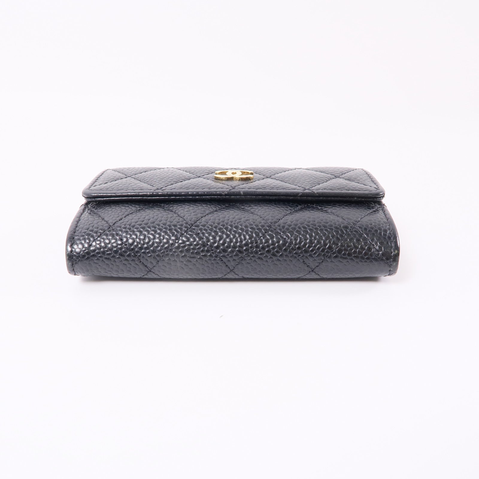 CHANEL 牛皮皮革Card Case金扣卡片套黑色