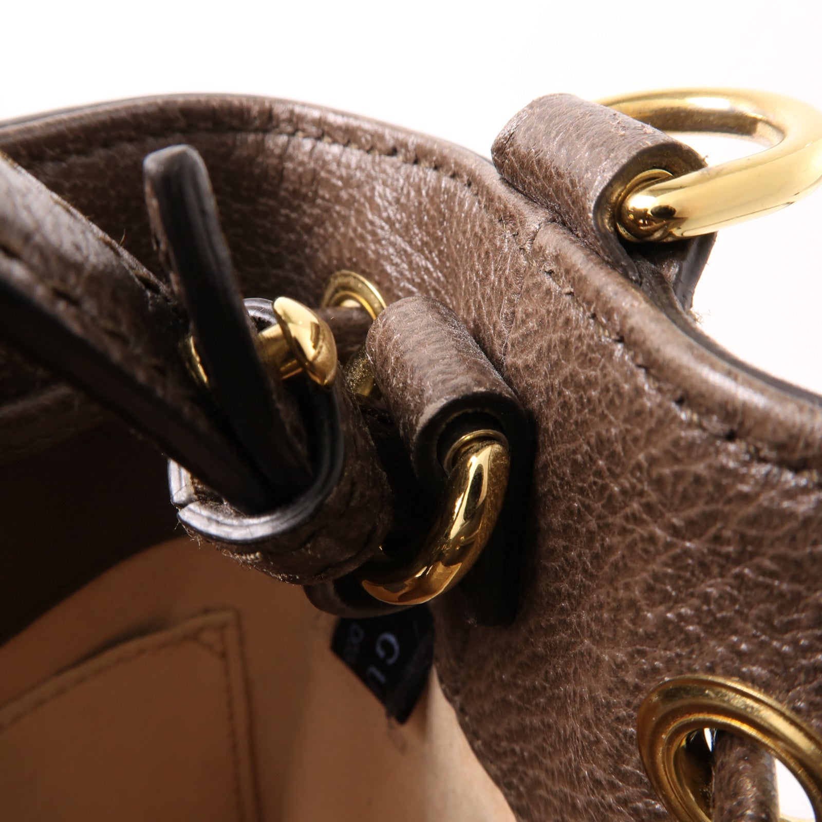 GUCCI 塗層帆布Ophidia Small Bucket Bag金扣手挽肩背兩用袋棕色