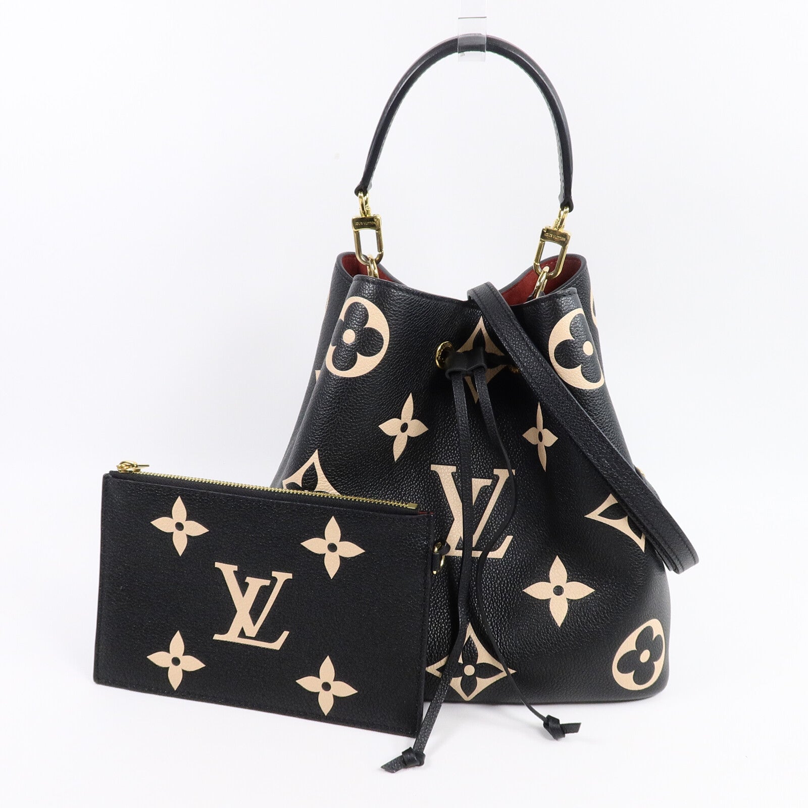 LOUIS VUITTON Monogram Empreinte Bicolor Neo Noe MM金扣手挽肩背兩用袋