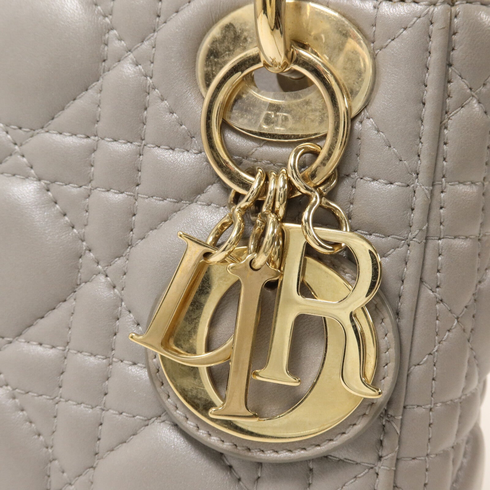 Dior 羊皮皮革Lady Dior Mini鏈帶手挽肩背兩用袋