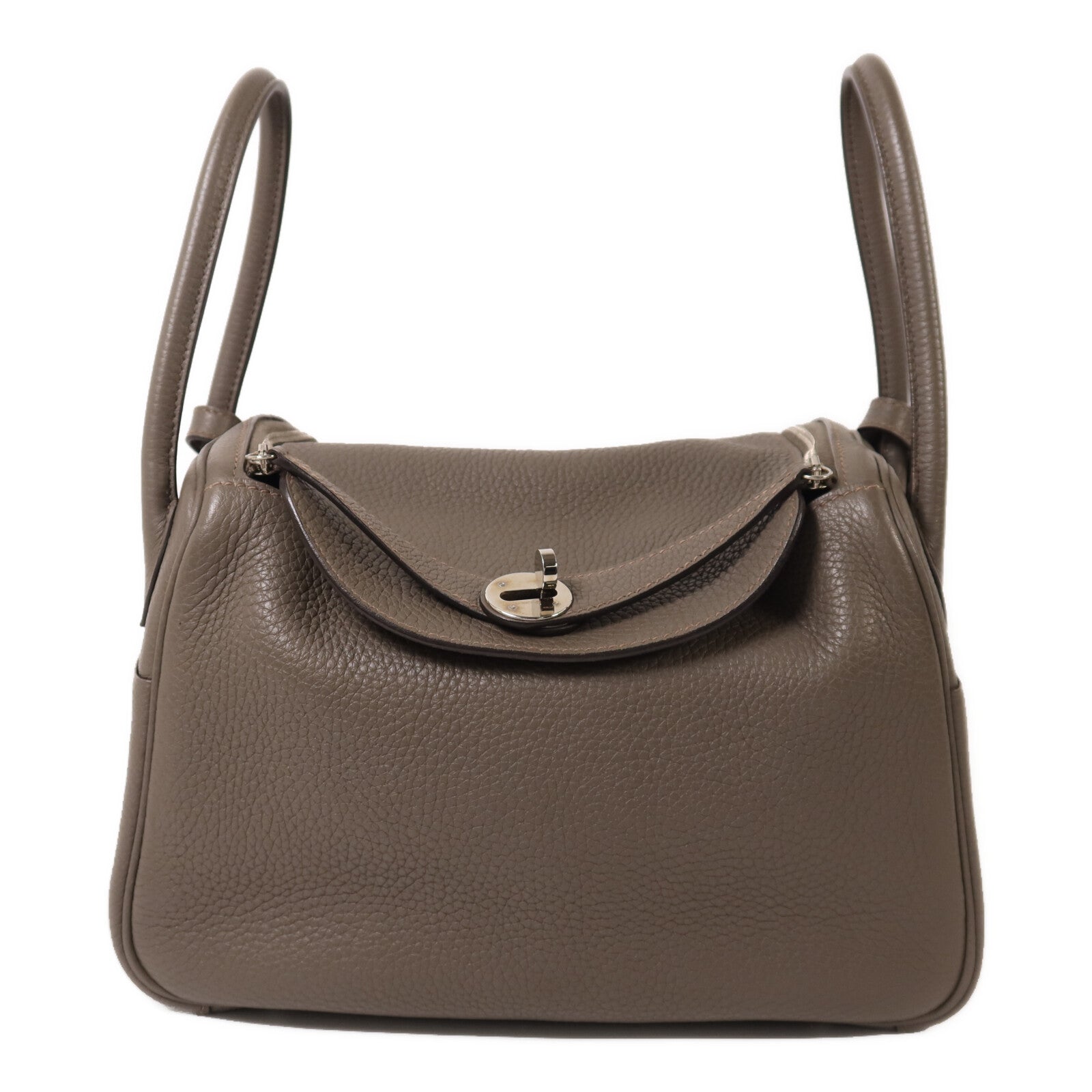 HERMES Clemence皮革Lindy 26手挽肩背兩用袋Etain