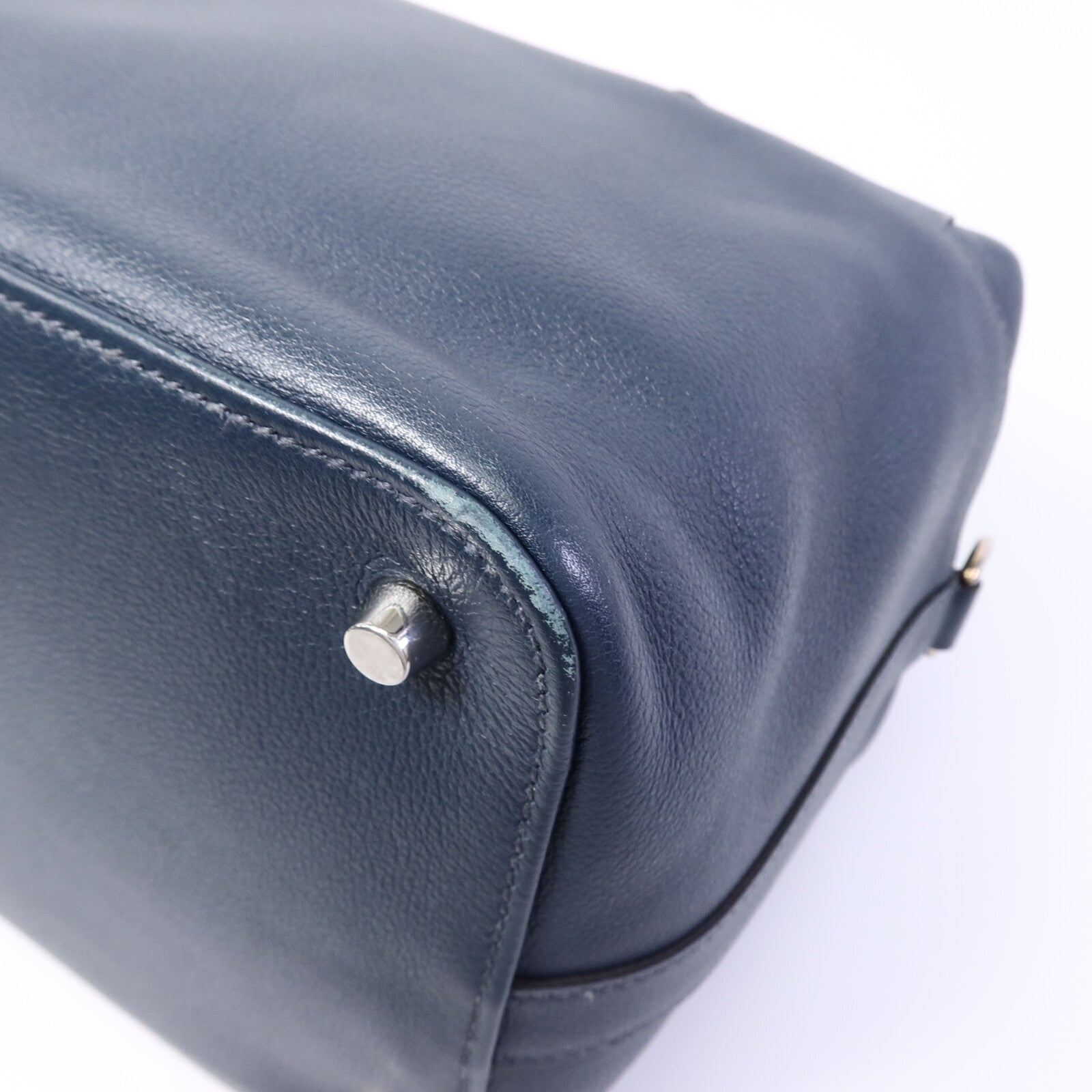 HERMES Evercolor皮革Toolbox 26手挽肩背兩用袋Bleu Ocean