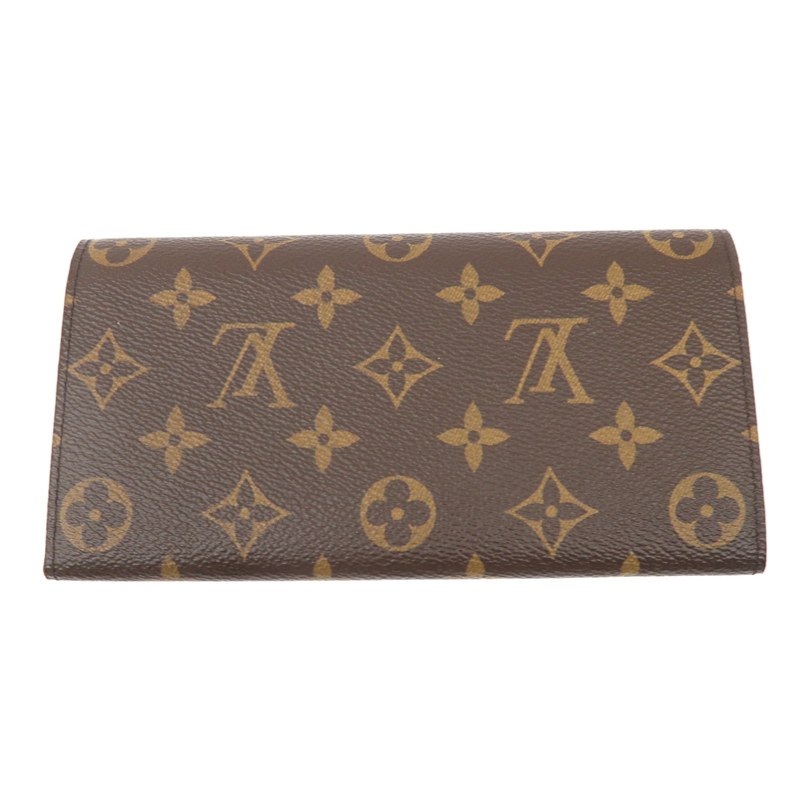 LOUIS VUITTON Monogram Emilie Wallet金扣長錢包啡色/紅色
