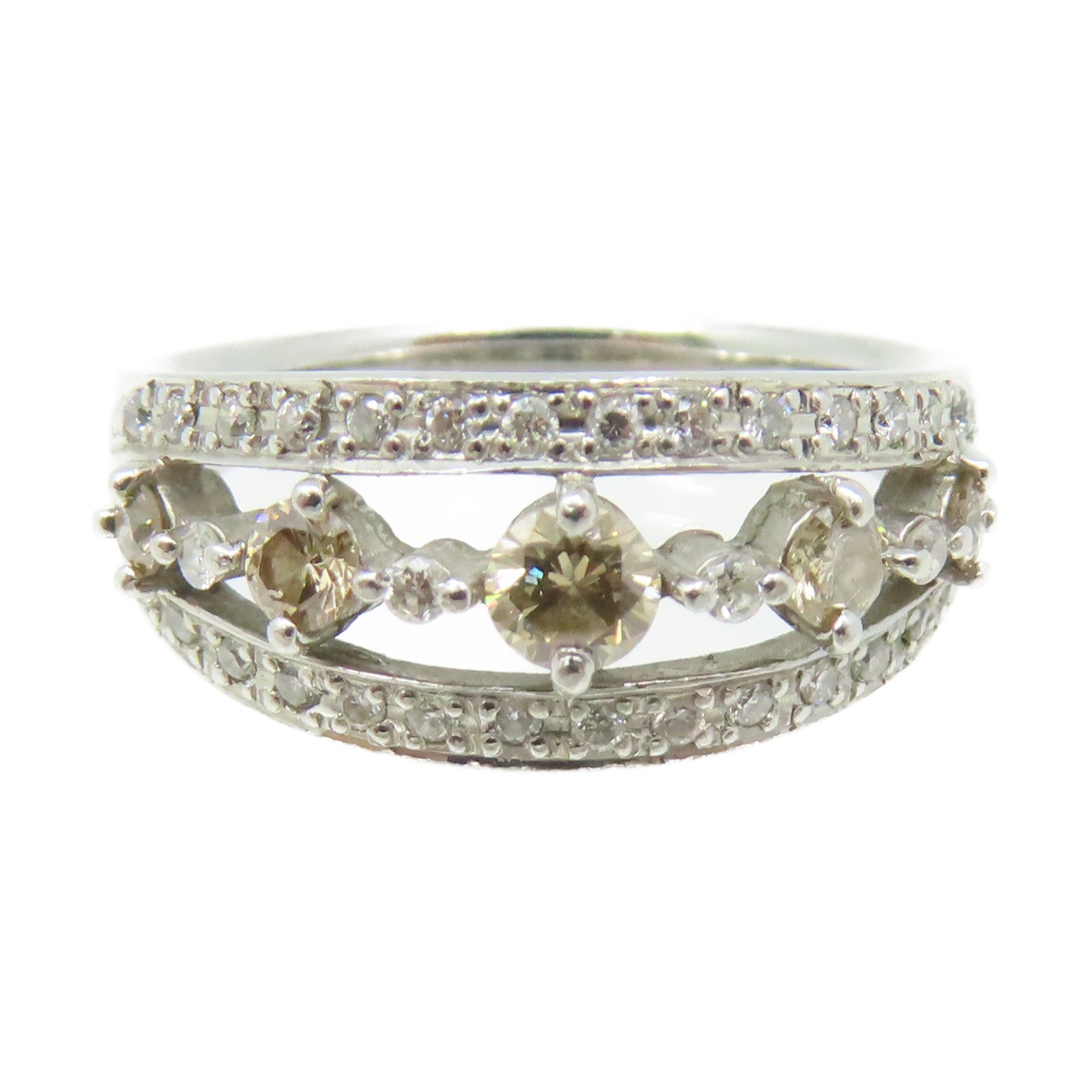 JEWELRY 【激減優惠】PT900鉑金/0.32ct/0.19鑽石Diamond Ring戒指US#5.5