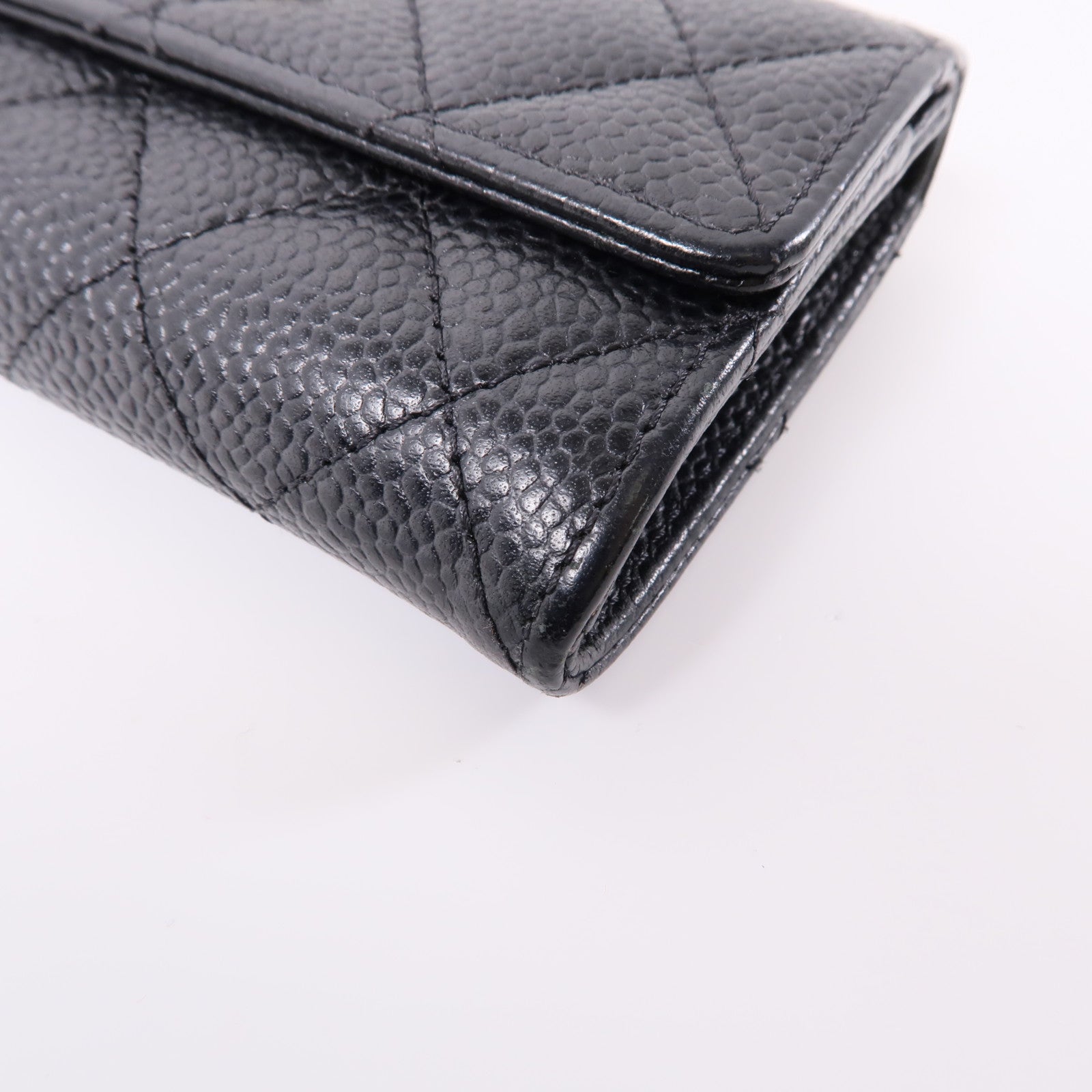 CHANEL 牛皮皮革Card Case金扣卡片套黑色