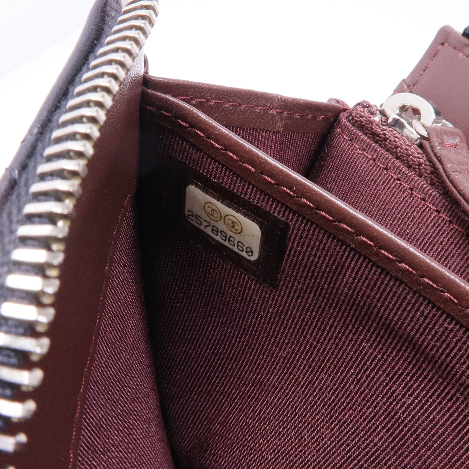 CHANEL 羊皮皮革Wallet銀扣長錢包