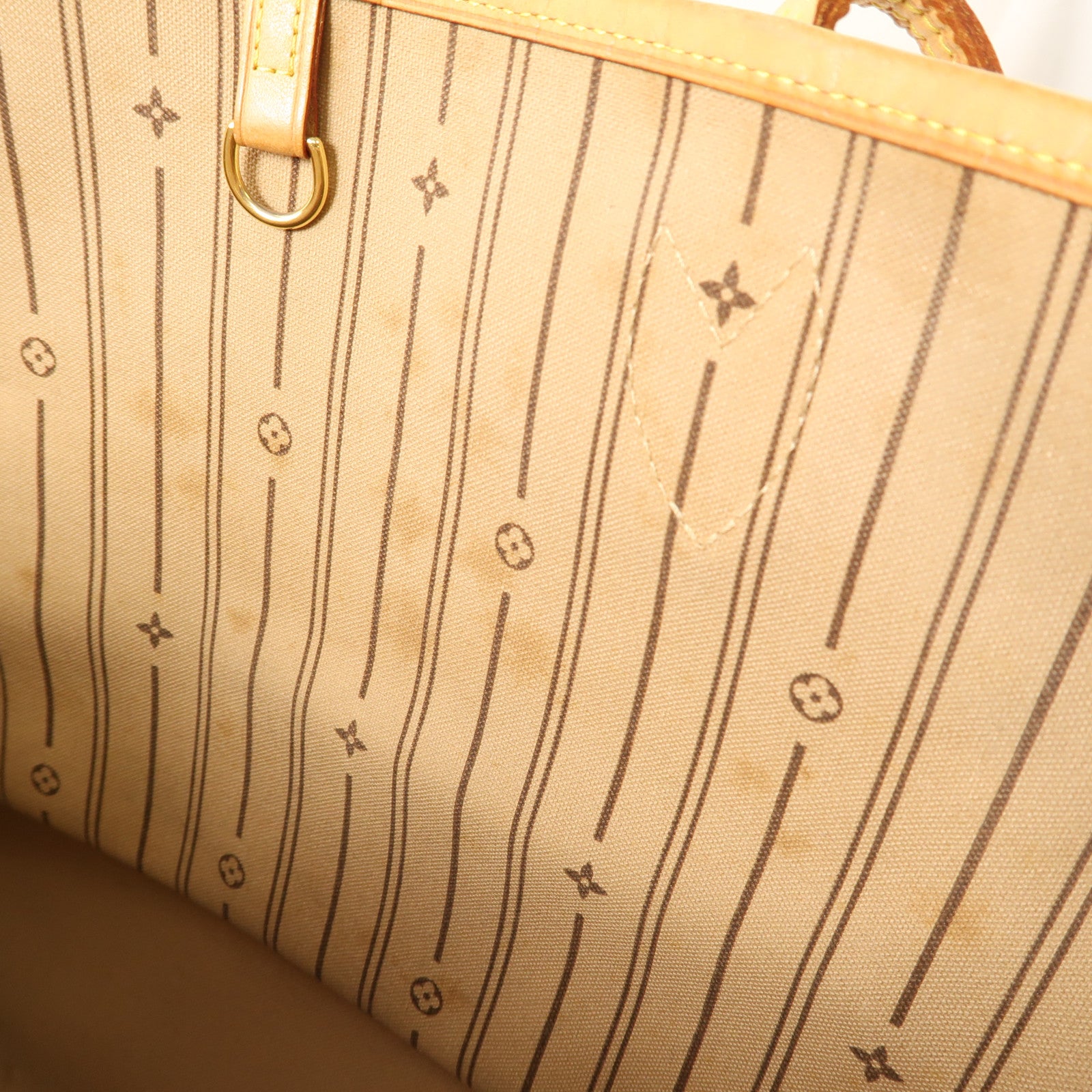 LOUIS VUITTON Monogram Neverfull MM金扣肩背袋棕色