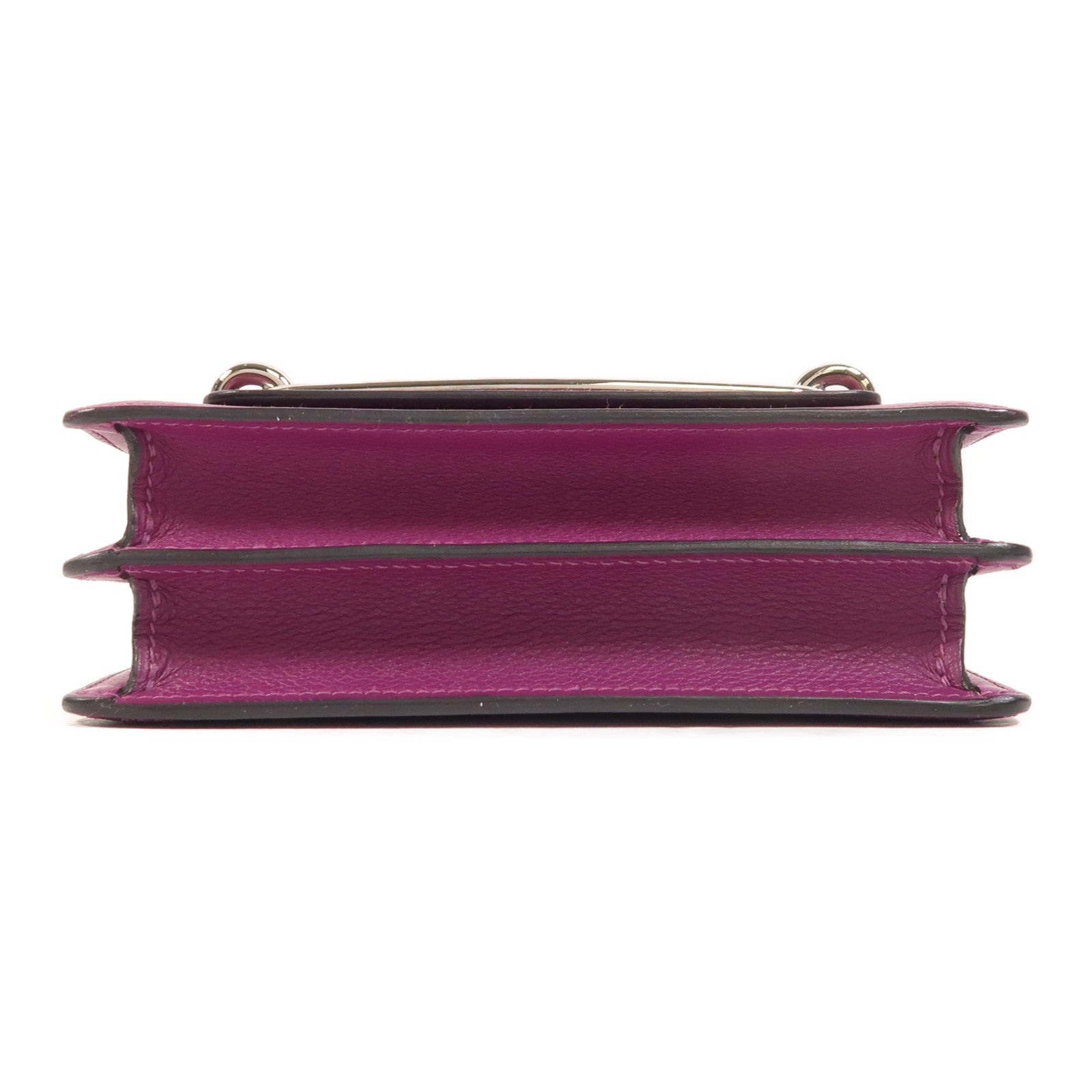 HERMES Evercolor皮革Roulis Mini銀扣肩背袋Anemone
