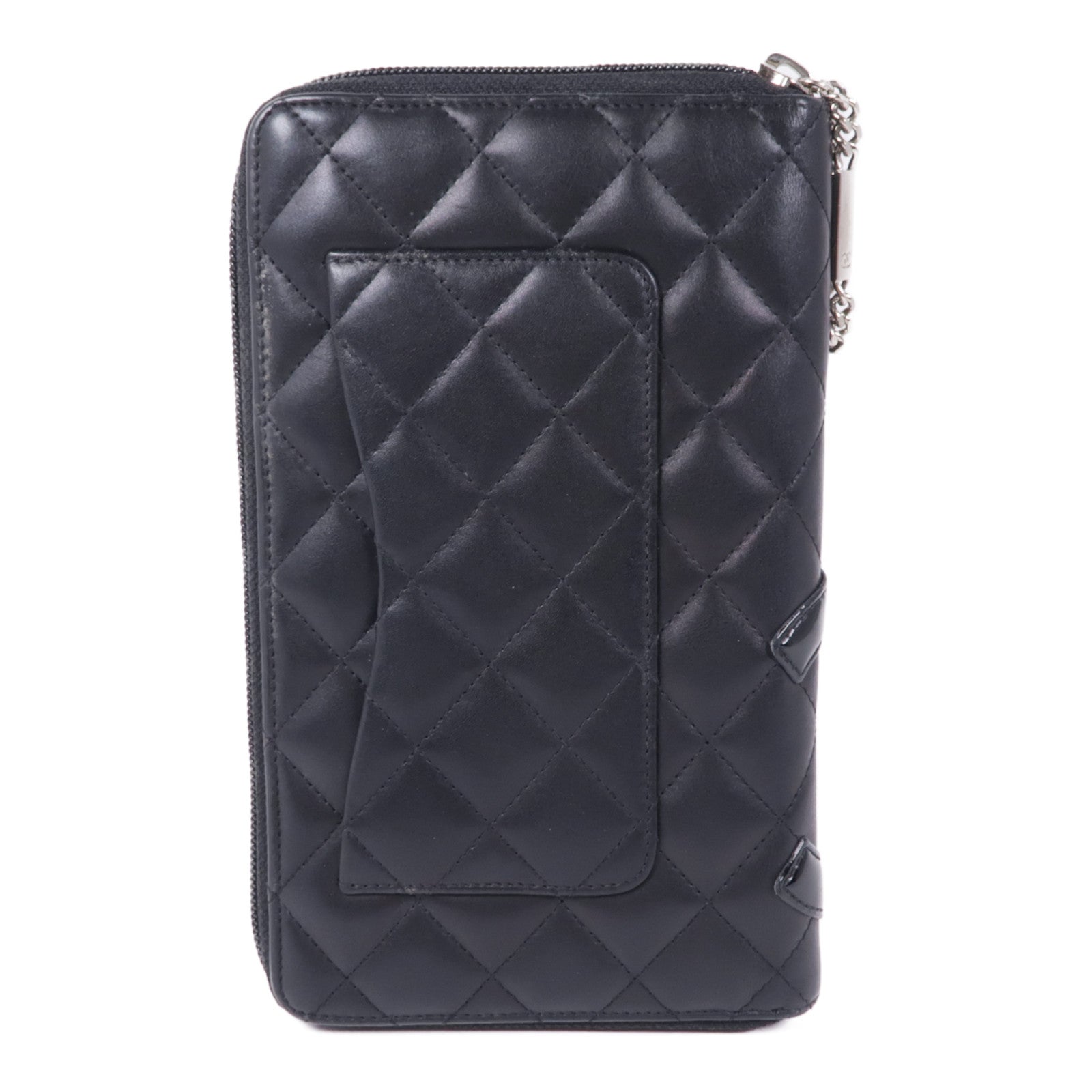 CHANEL 【激減優惠】牛皮皮革Cambon Zipper Long Wallet銀扣長錢包