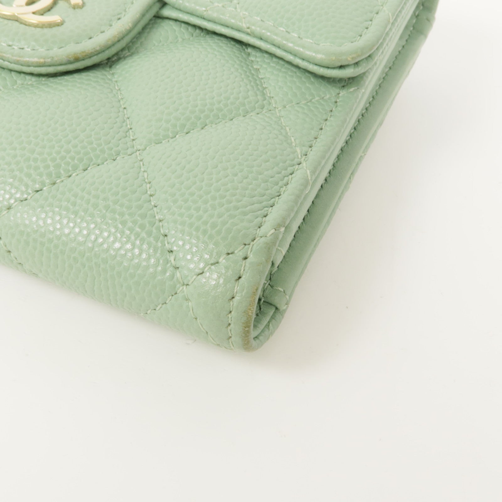 CHANEL 牛皮皮革Wallet金扣錢包