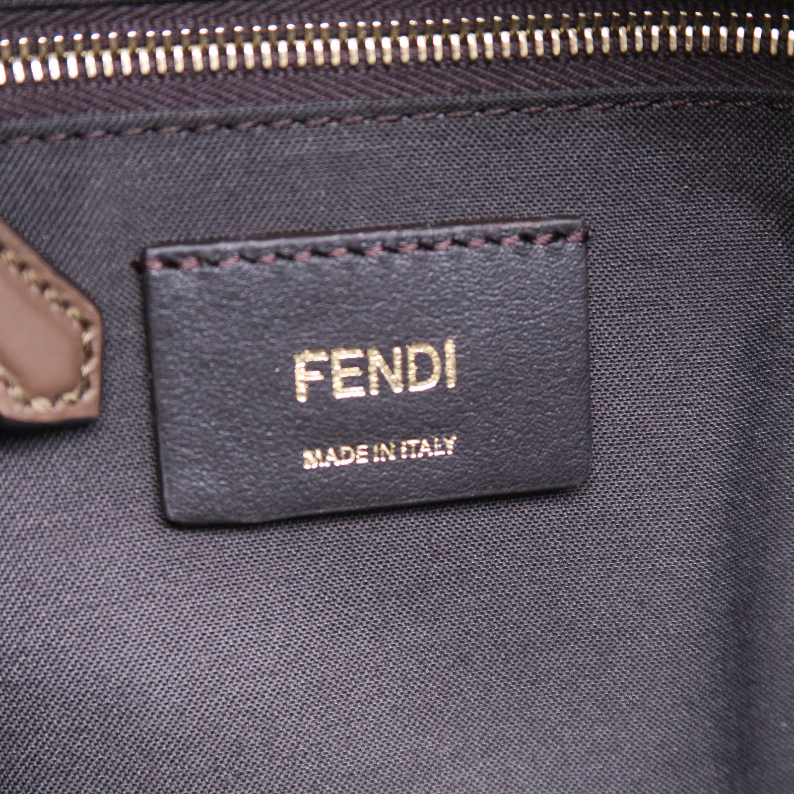 FENDI **【激減優惠】塗層帆布Backpack金扣背包啡色