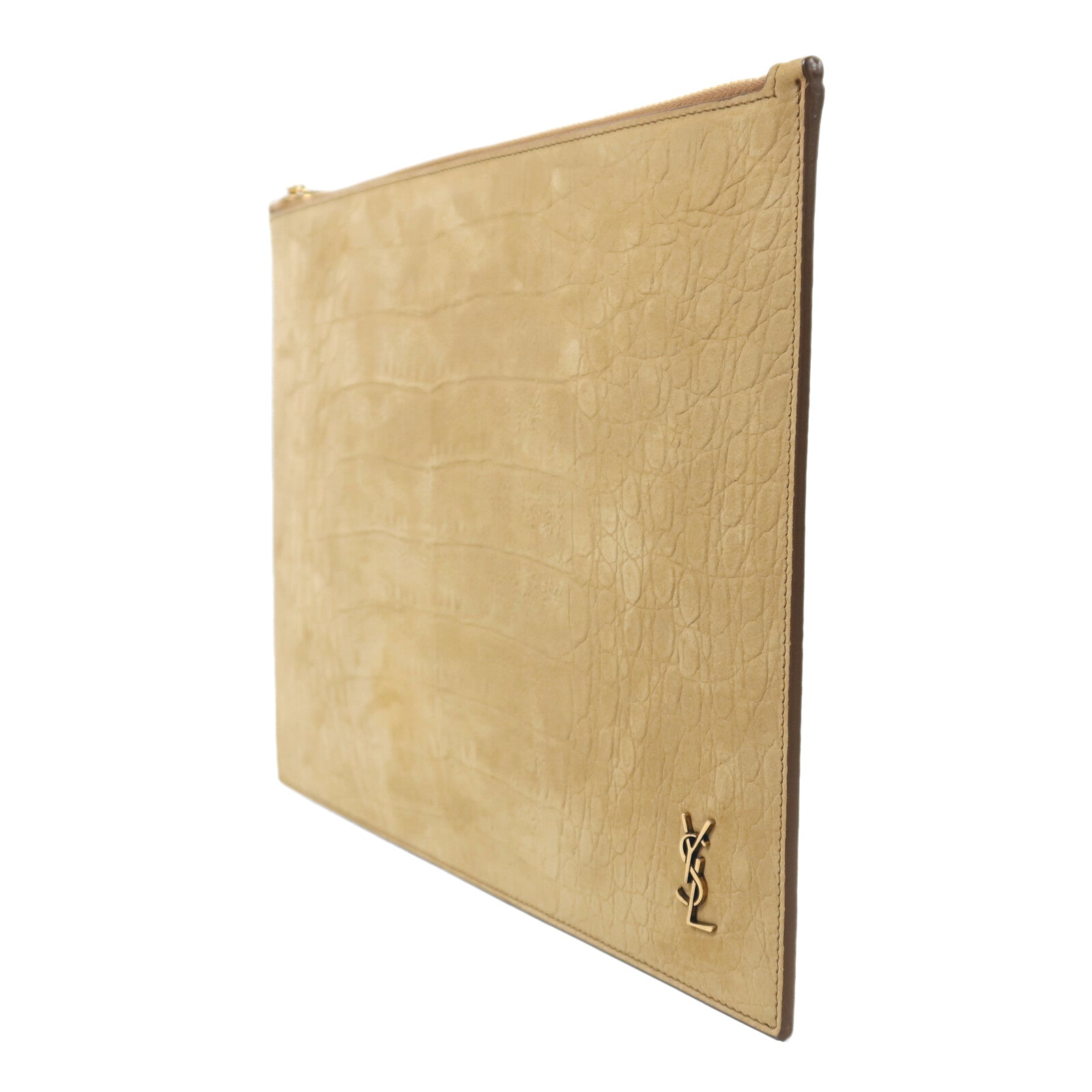 YVES SAINT LAURENT 絨布Pouch金扣手拿包