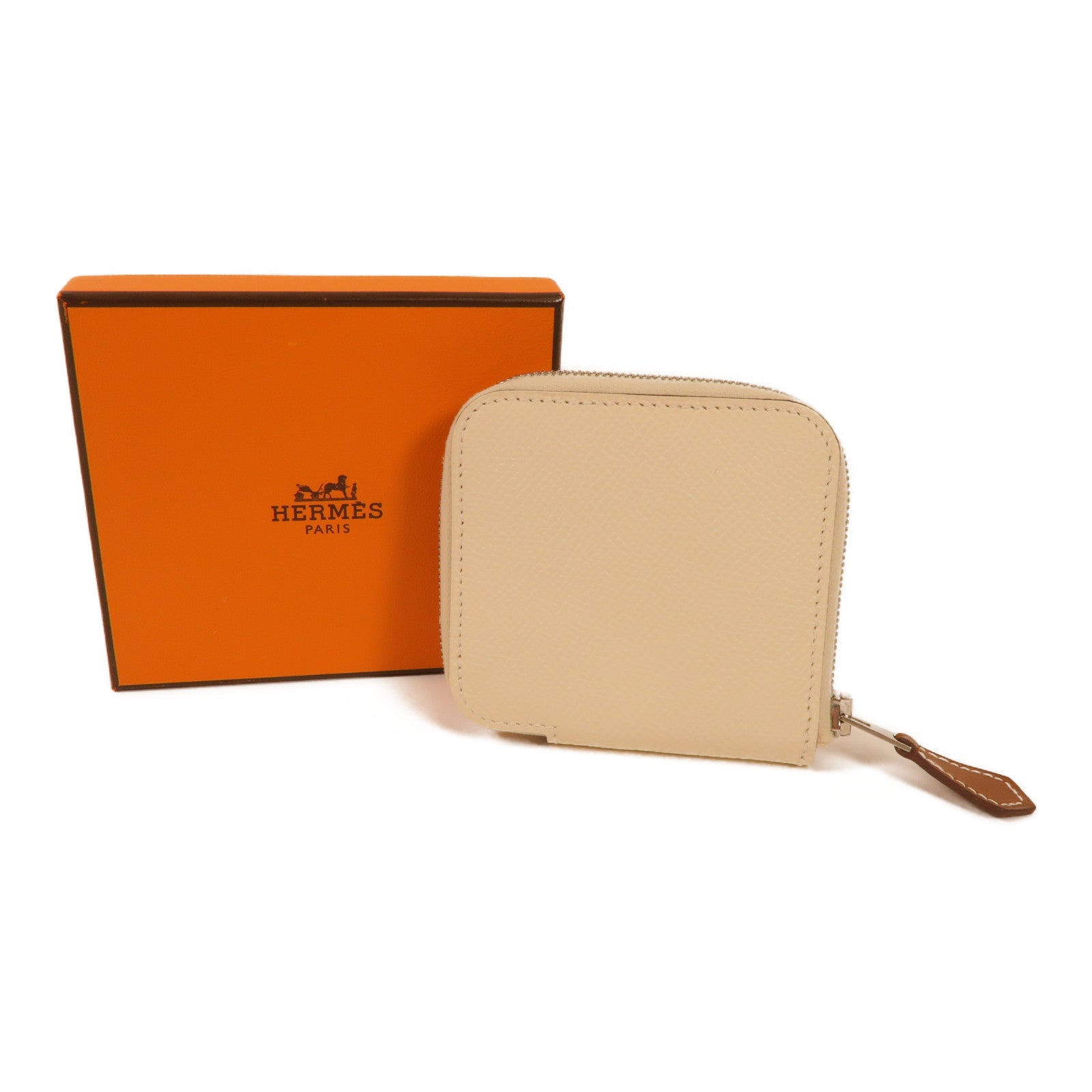 HERMES Epsom皮革Silk In P. Monnaie零錢包Nata