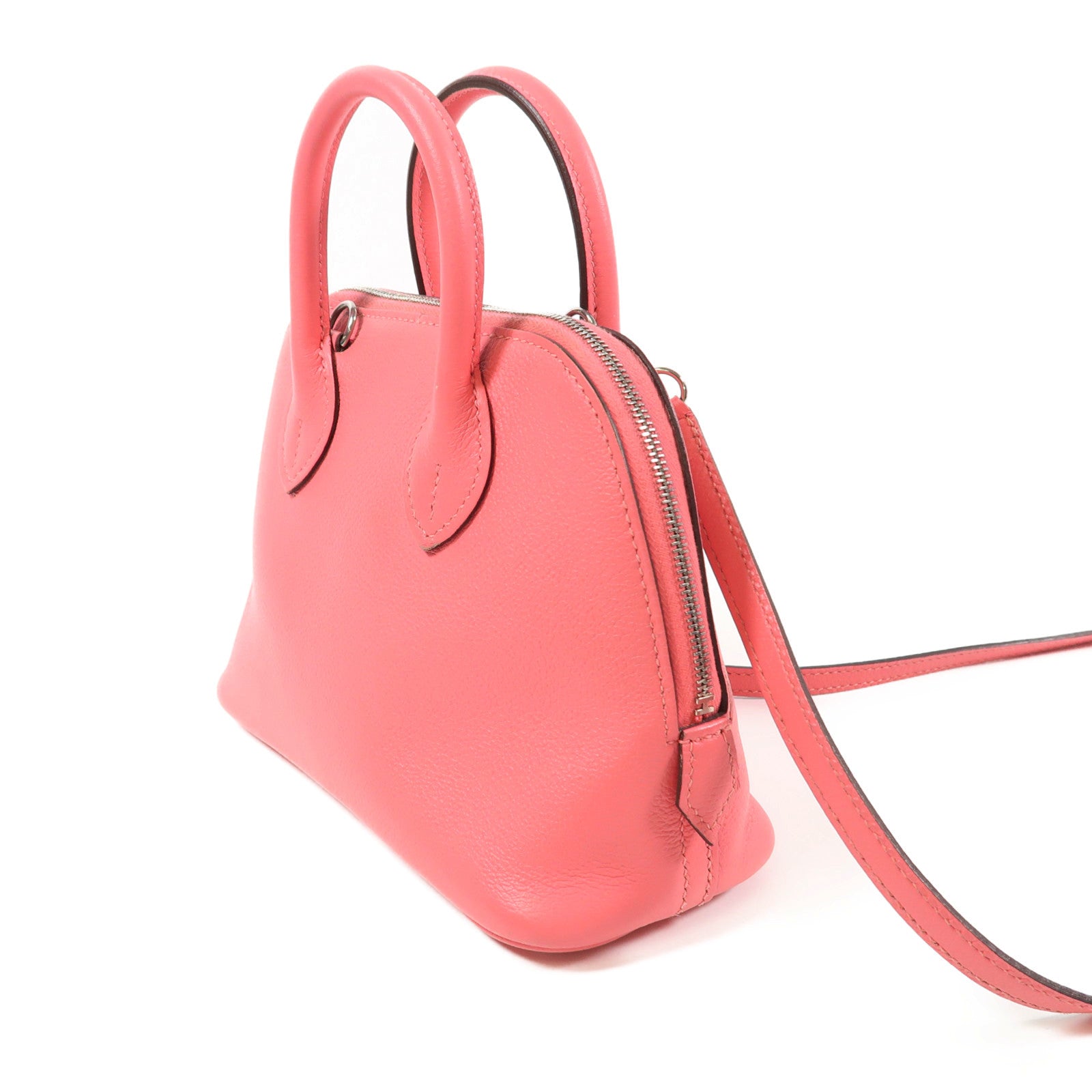 HERMES 【激減優惠】Chevre皮革Bolide 1923 Mini銀扣手挽肩背兩用袋Rose Azalea