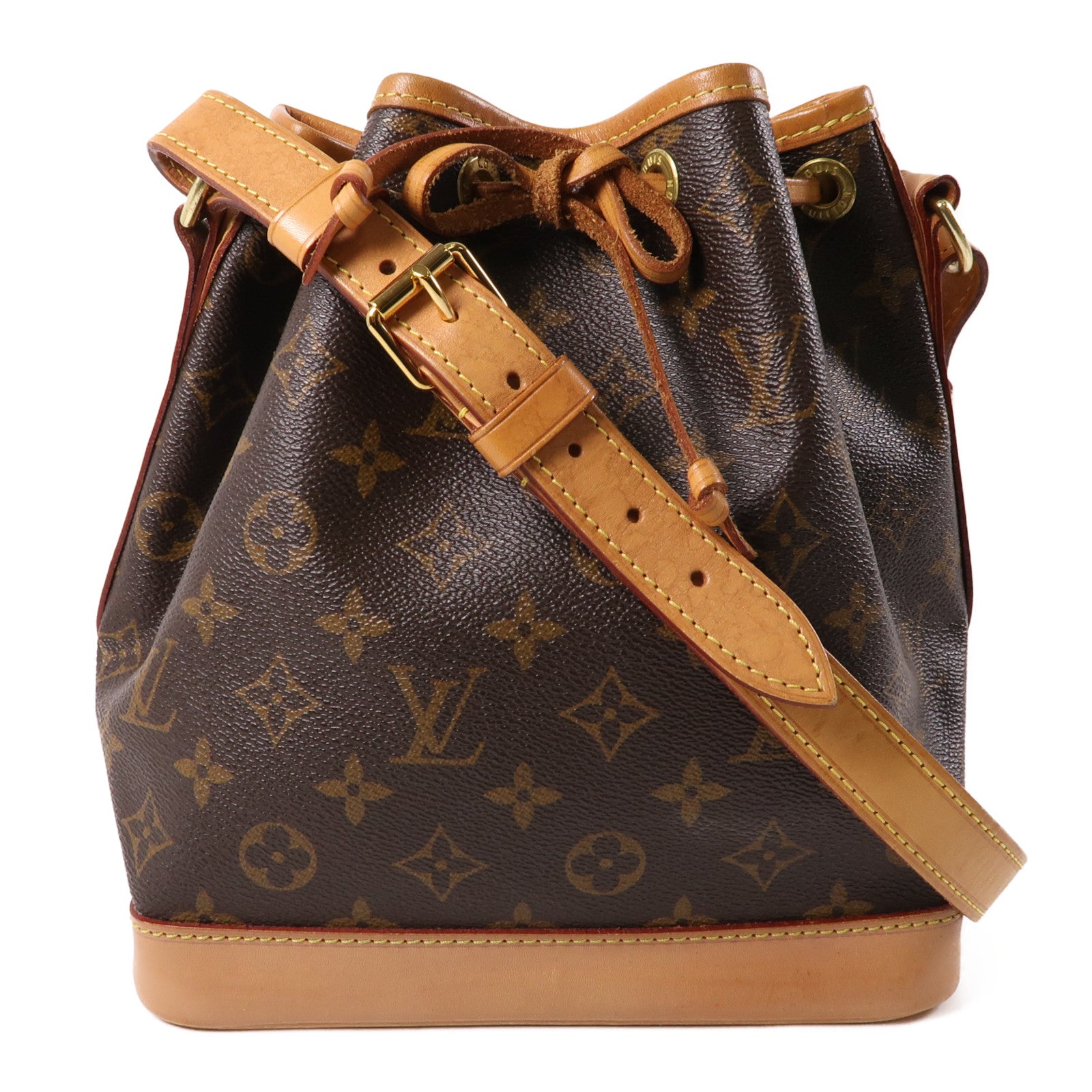 LOUIS VUITTON Monogram Noe BB金扣肩背袋棕色