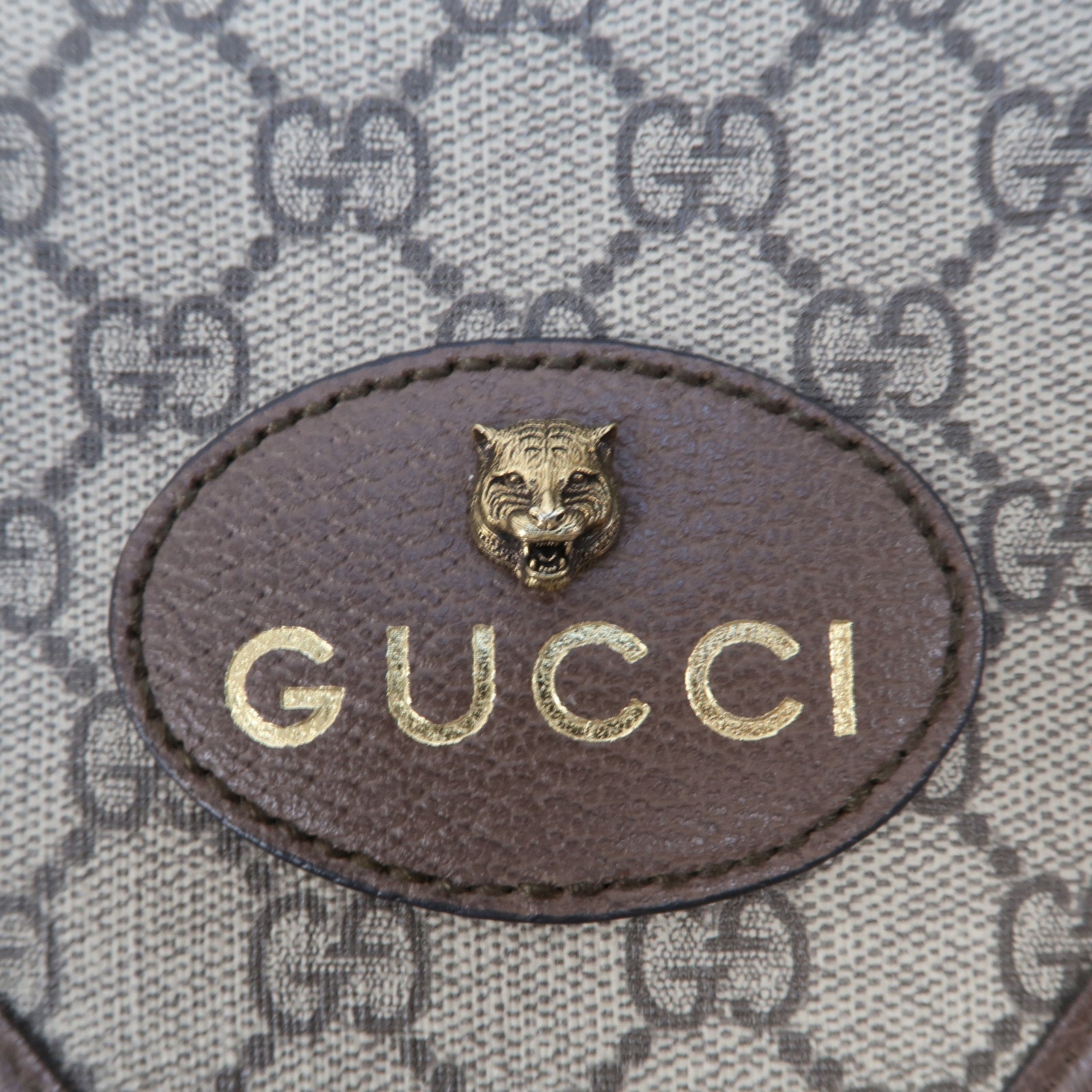 GUCCI 【激減優惠】塗層帆布Rajah金扣肩背袋啡色