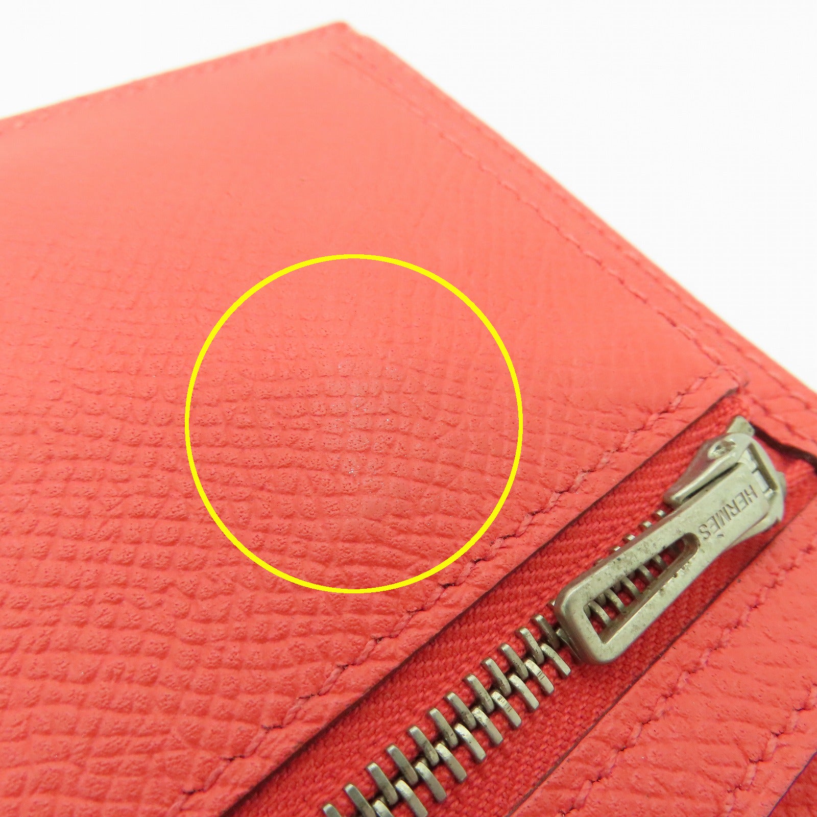 HERMES 【激減優惠】Epsom皮革Bearn Compact wallet銀扣錢包粉紅色