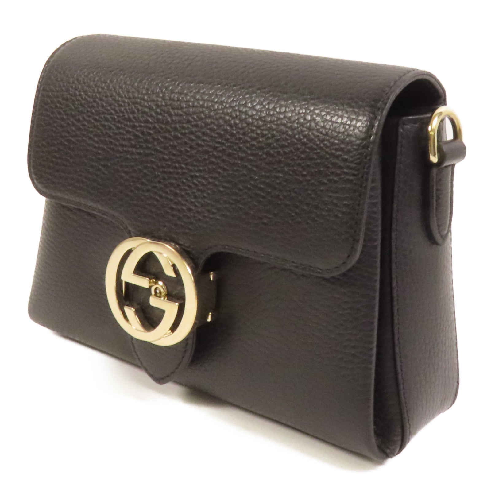 GUCCI 牛皮皮革Interlocking G Chain Mini Bag金扣肩背袋