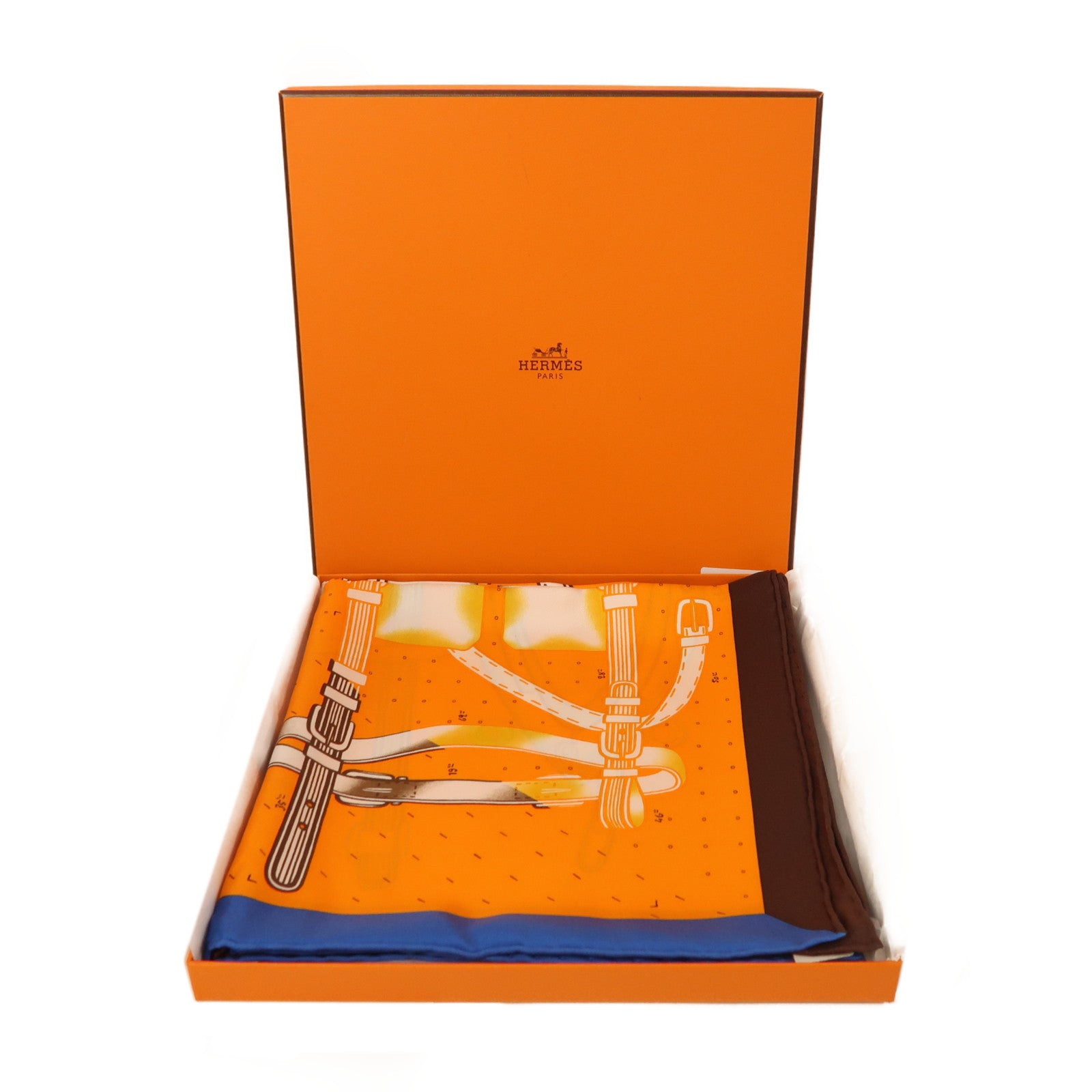 HERMES 絲質Scarf圍巾橙色