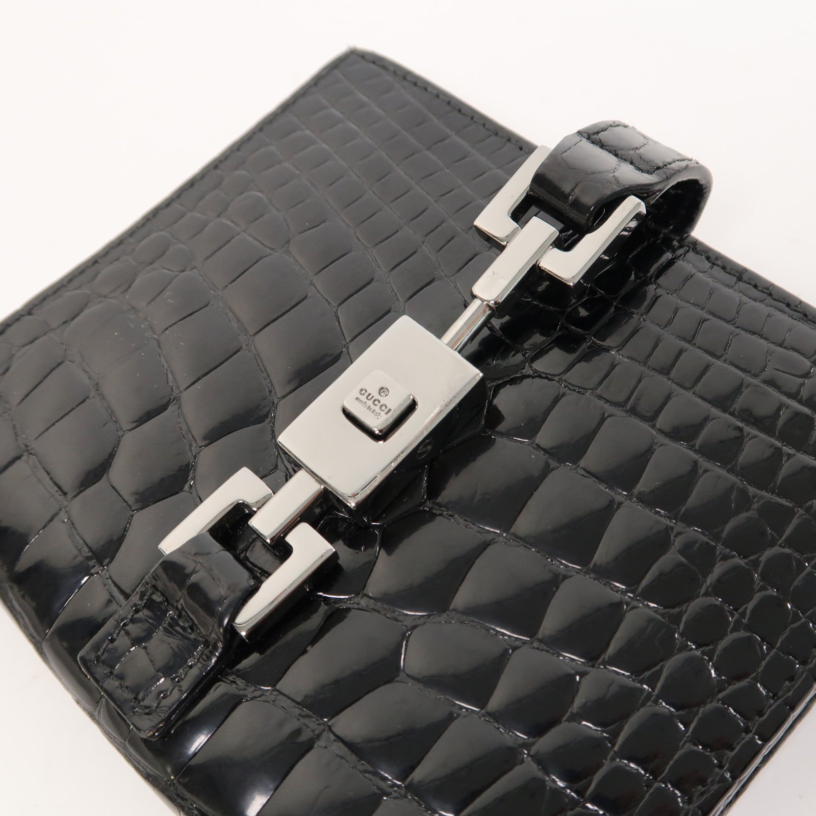GUCCI 【激減優惠】鱷魚皮革Wallet錢包黑色