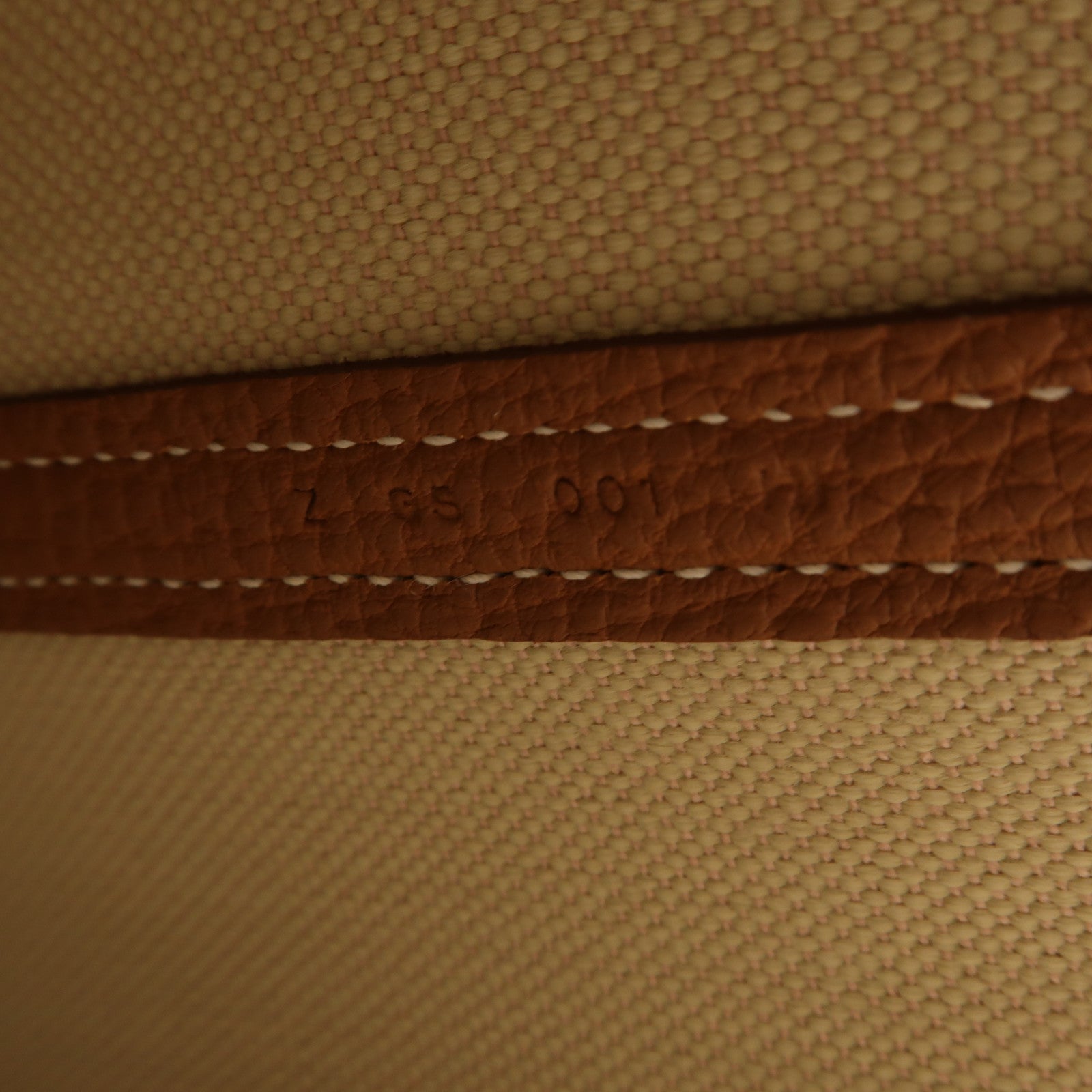 HERMES 帆布Garden File PM銀扣手挽肩背兩用袋Gold/Beton