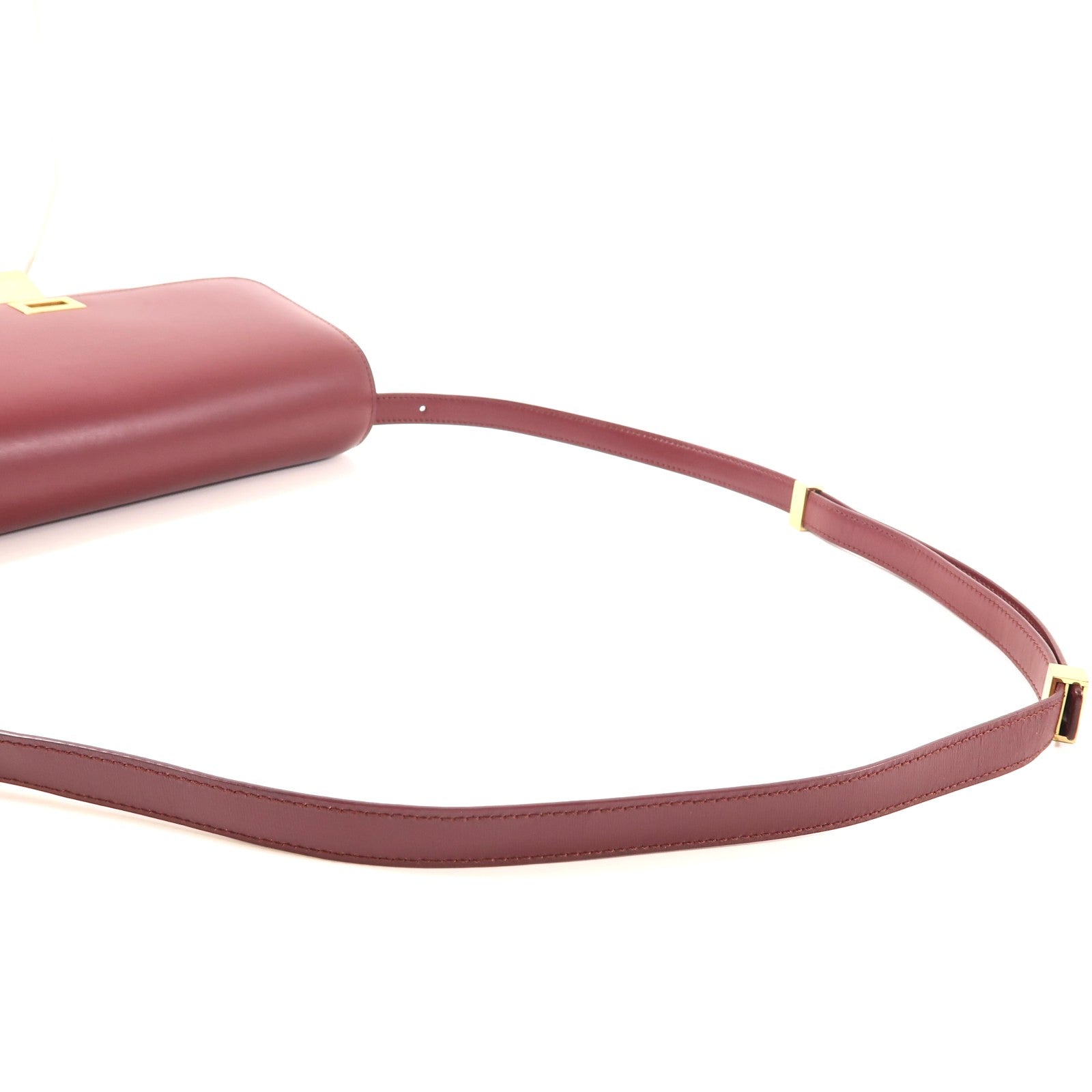 CELINE 【激減優惠】牛皮皮革Classic Box金扣肩背袋紅色