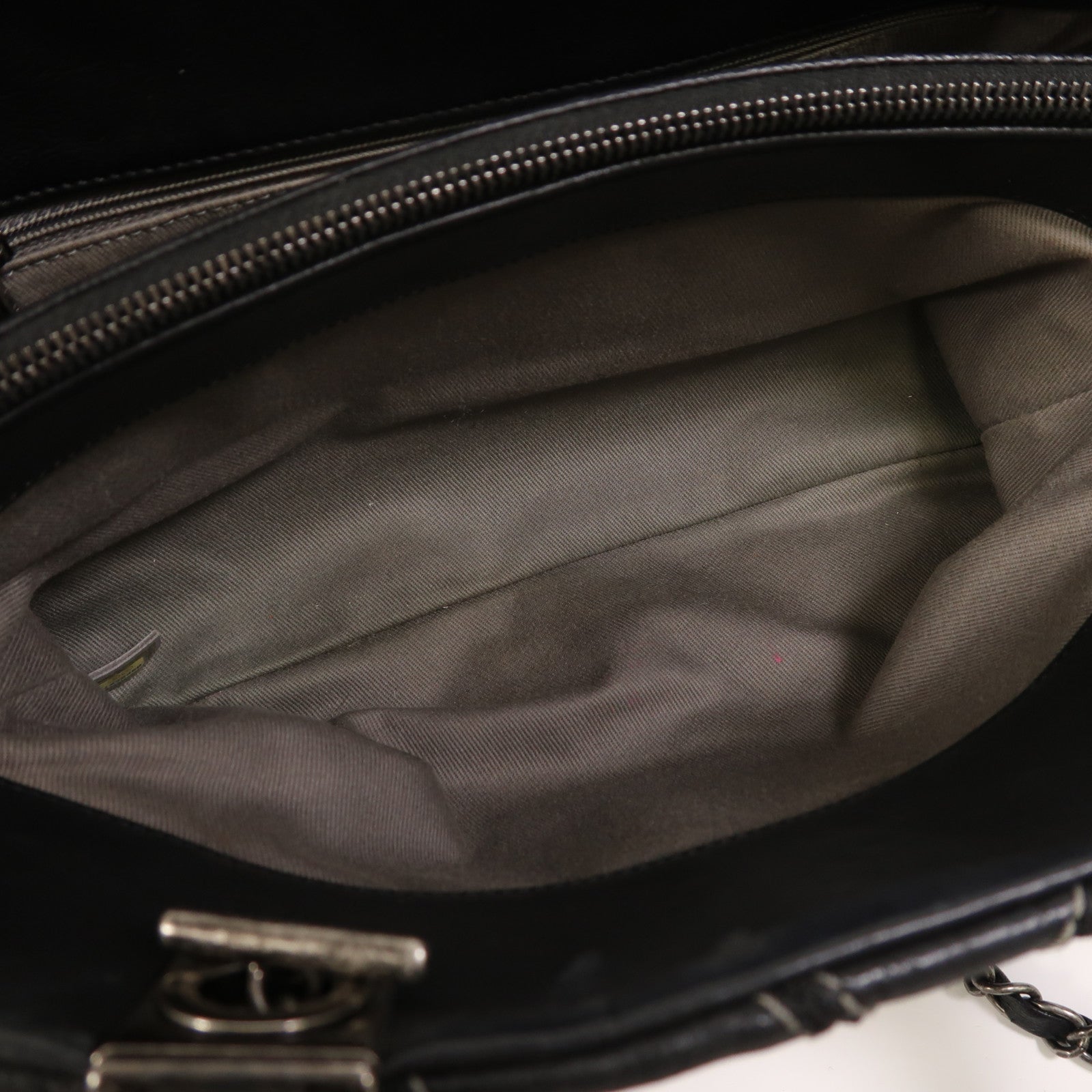 CHANEL 牛皮皮革2 Way Shoulder銀扣手挽肩背兩用袋