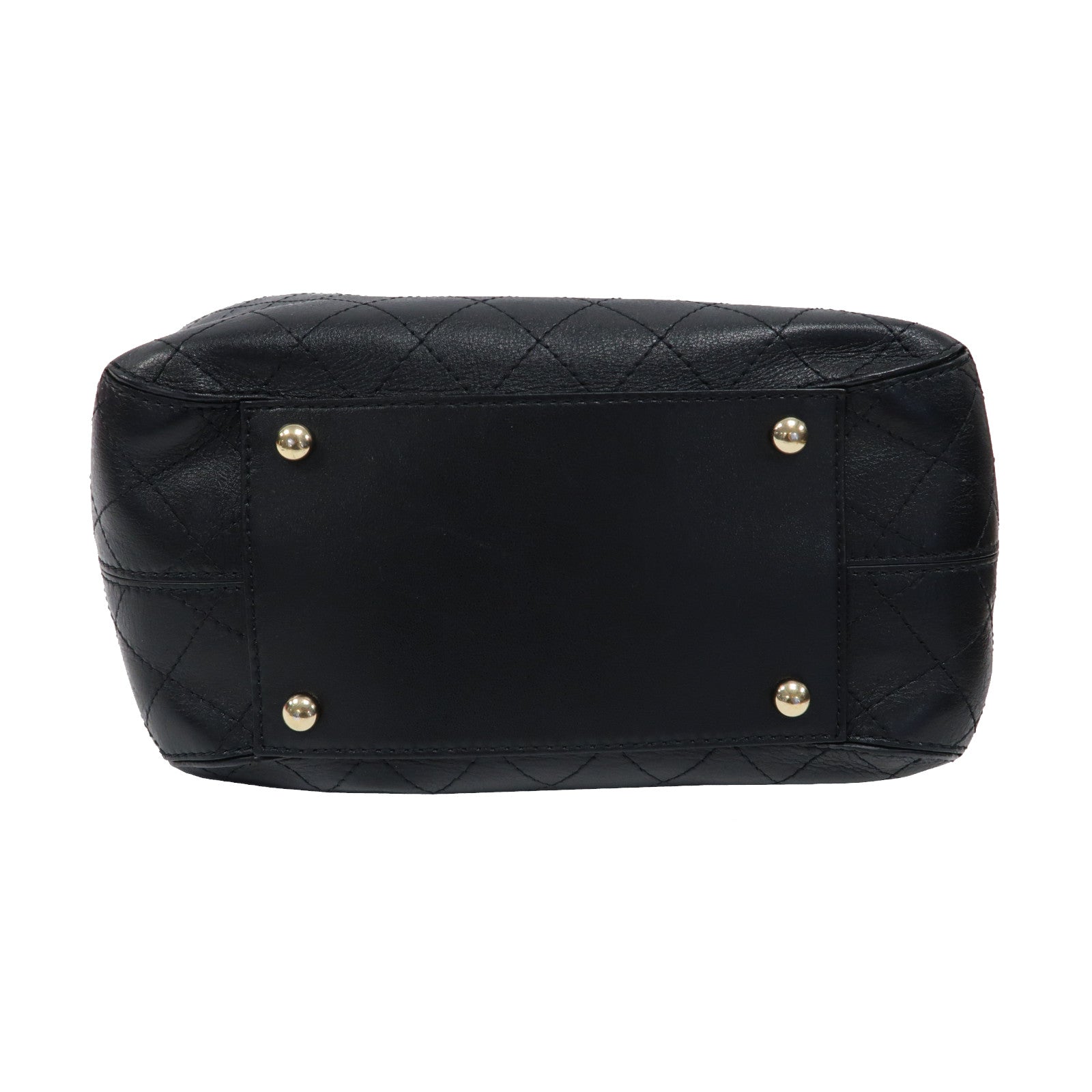CHANEL 菱格牛皮皮革Chain Shoulder Bag金扣鏈帶肩背袋黑色