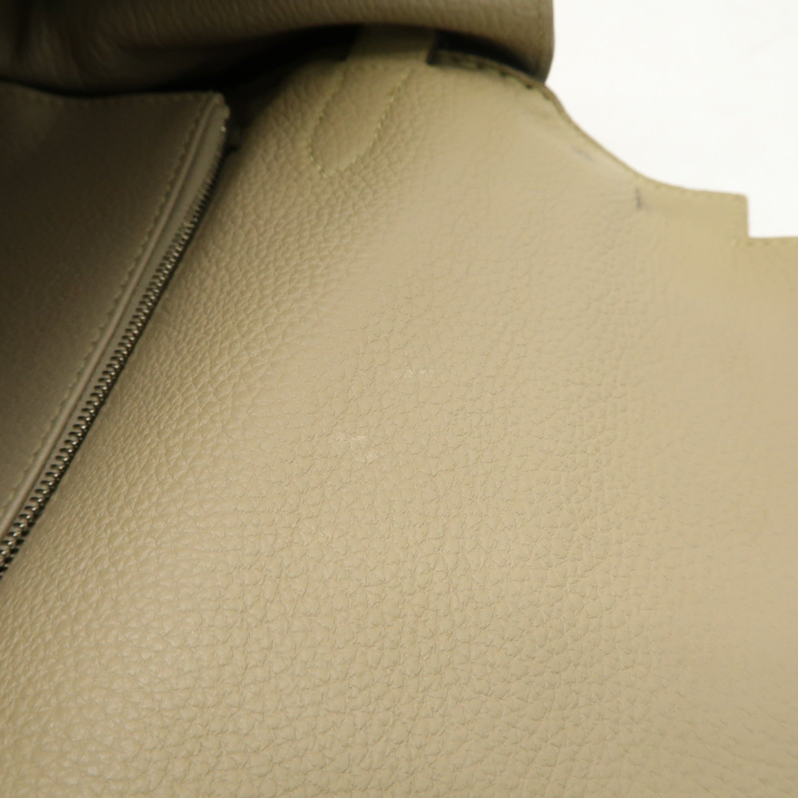 HERMES Togo皮革Kelly 35銀扣手挽肩背兩用袋Gris Tourterelle米色