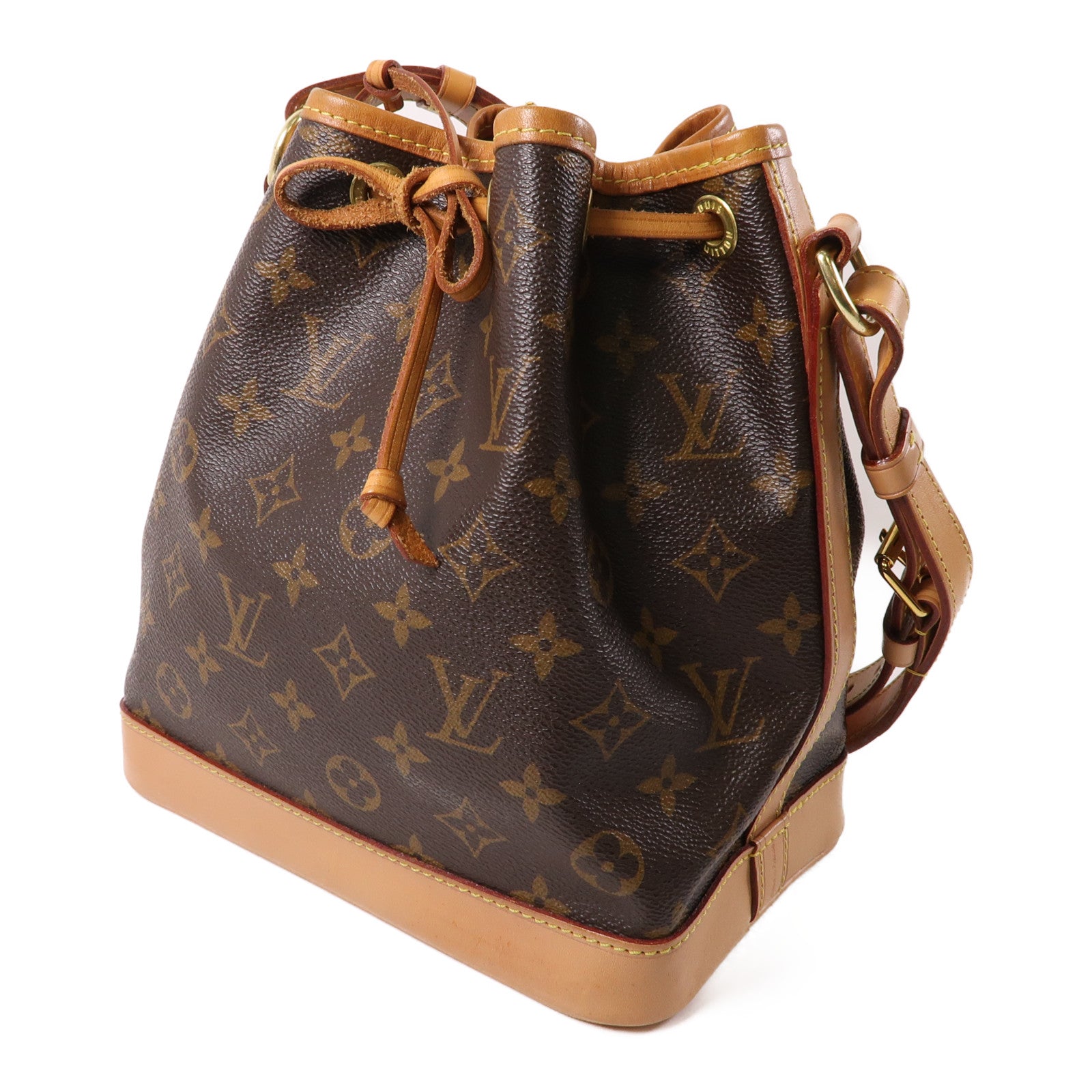 LOUIS VUITTON Monogram Noe BB金扣肩背袋棕色