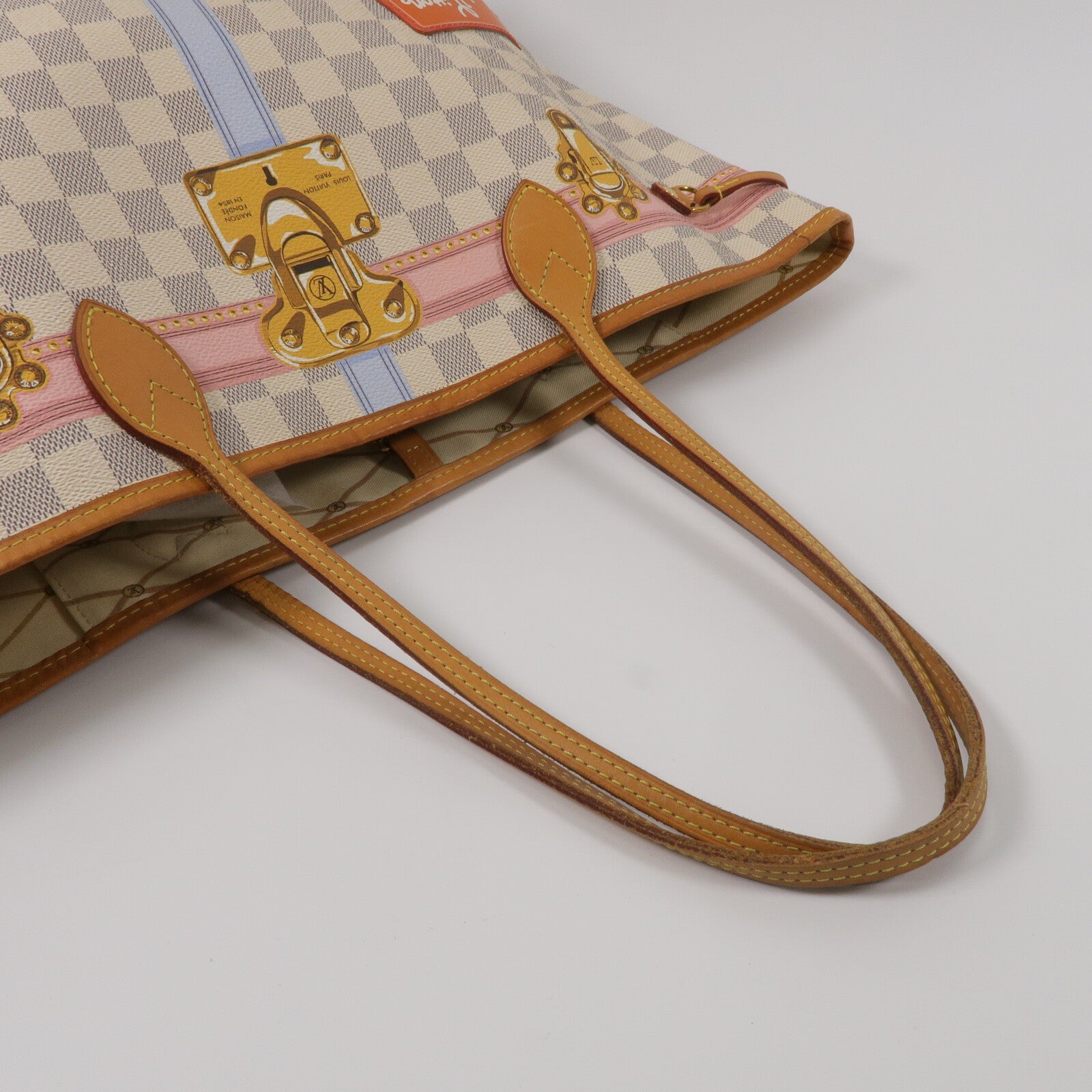 LOUIS VUITTON Damier Azur Neverfull MM手挽袋