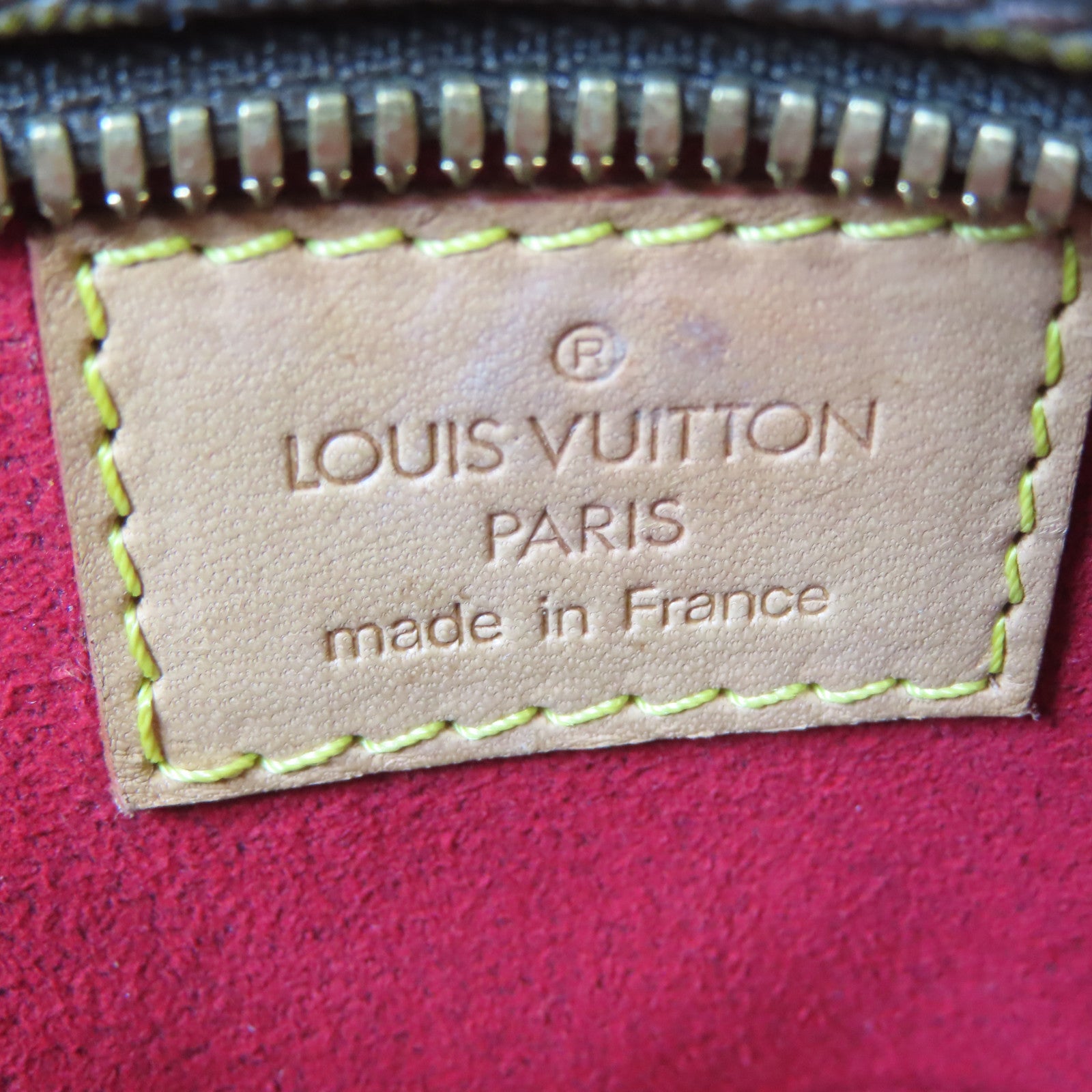 LOUIS VUITTON Monogram Excentri-cite金扣手挽袋啡色/紅色