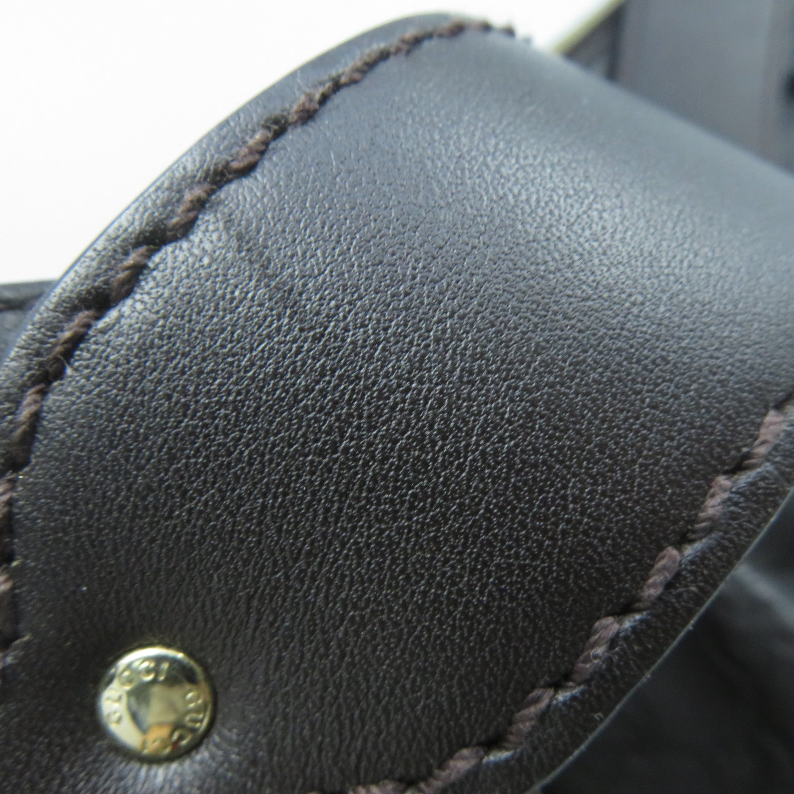 GUCCI 皮革Shoulder Bag金扣肩背袋啡色