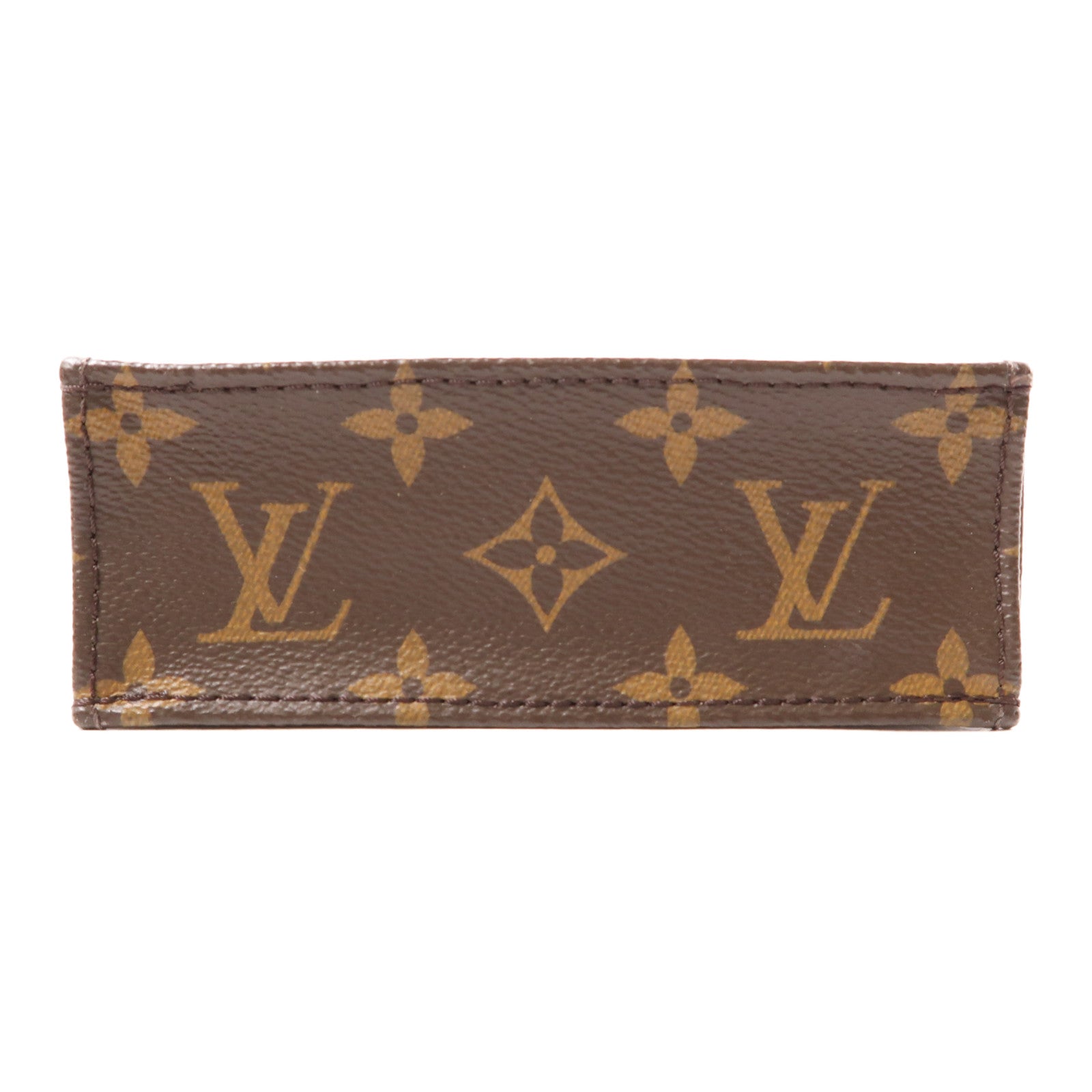 LOUIS VUITTON Monogram Petit Sac Plat金扣手挽肩背兩用袋棕色