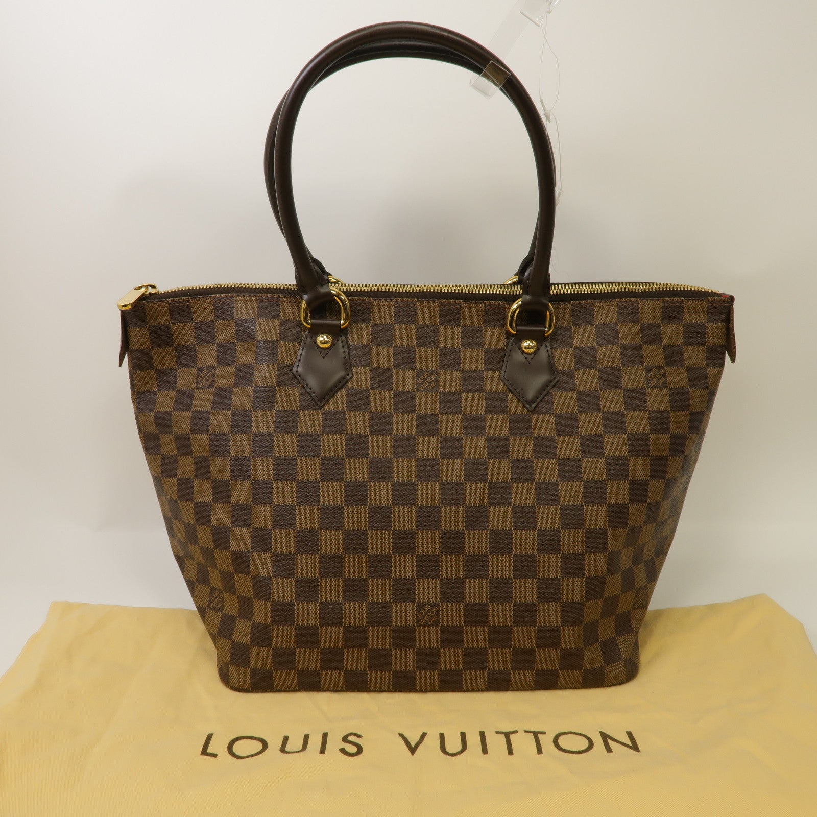 LOUIS VUITTON 【激減優惠】Damier Saleya MM Hand Bag金扣手挽袋啡色