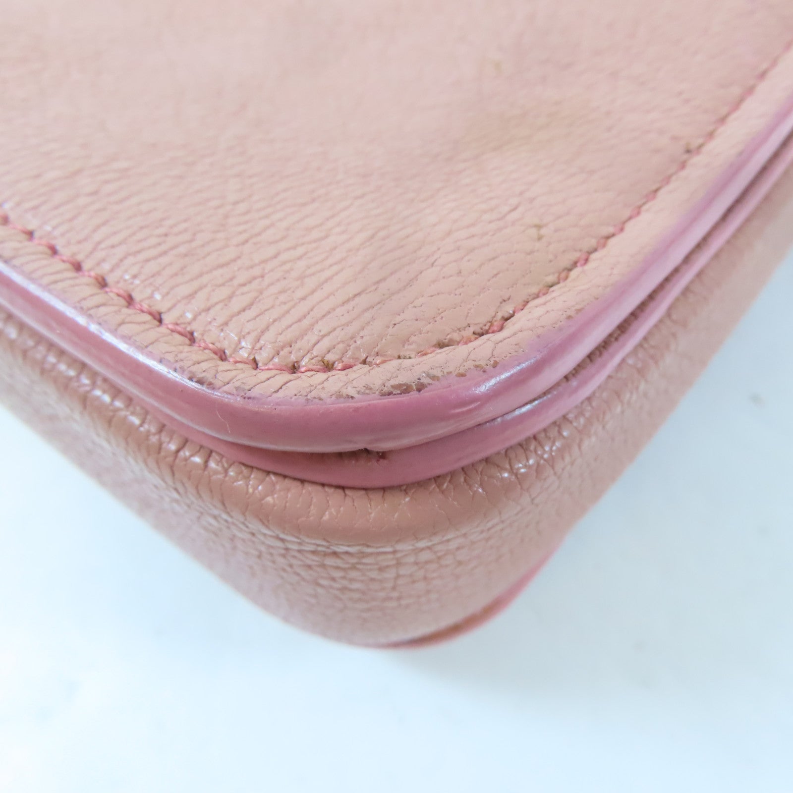 Miu Miu 牛皮皮革2 Way Shoulder Bag金扣手挽肩背兩用袋粉紅色