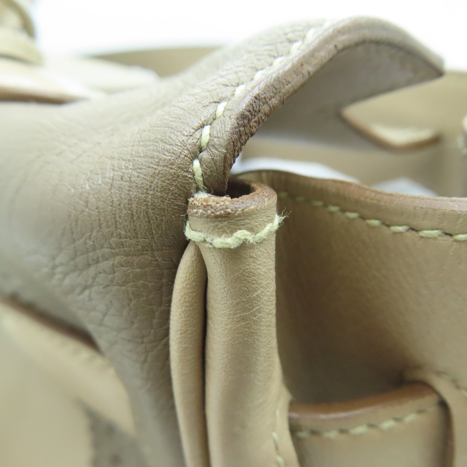 HERMES Swift皮革Ghillies Kelly 35银扣手挽肩背两用袋Argile/Etoupe粘土色/大象灰