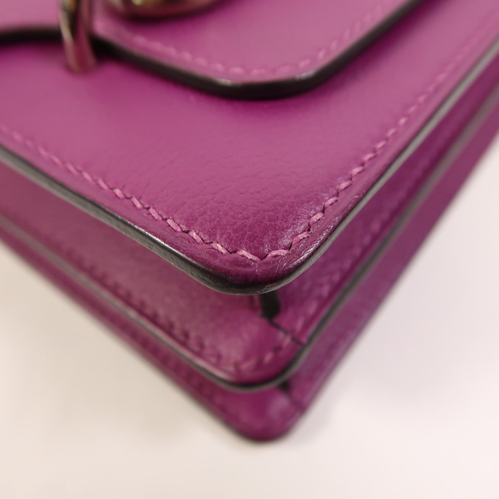 HERMES Evercolor皮革Roulis Mini銀扣肩背袋Anemone